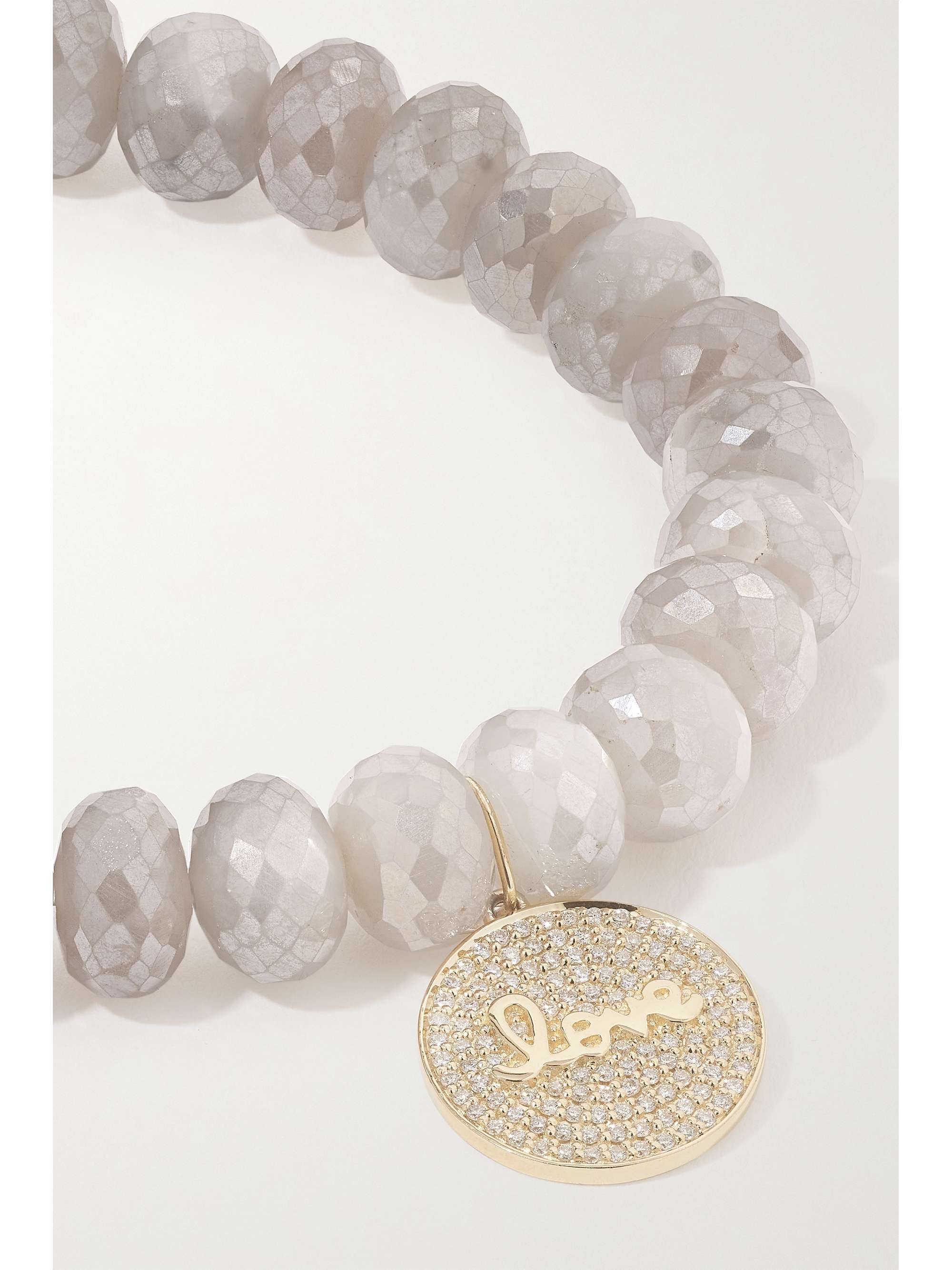 SYDNEY EVAN Large Sand Dollar 14-karat gold, moonstone and diamond bracelet