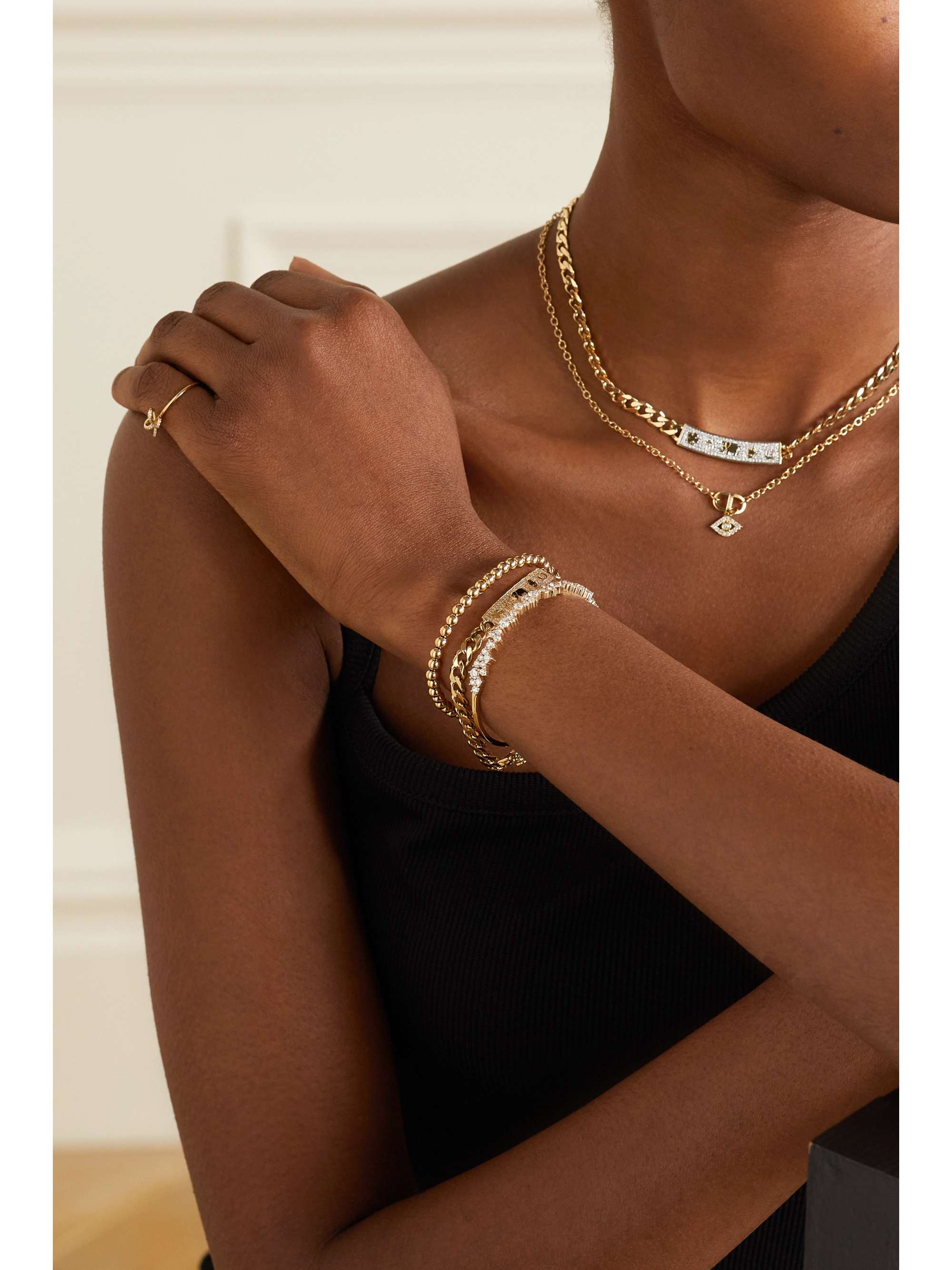 SYDNEY EVAN 14-karat gold diamond bangle