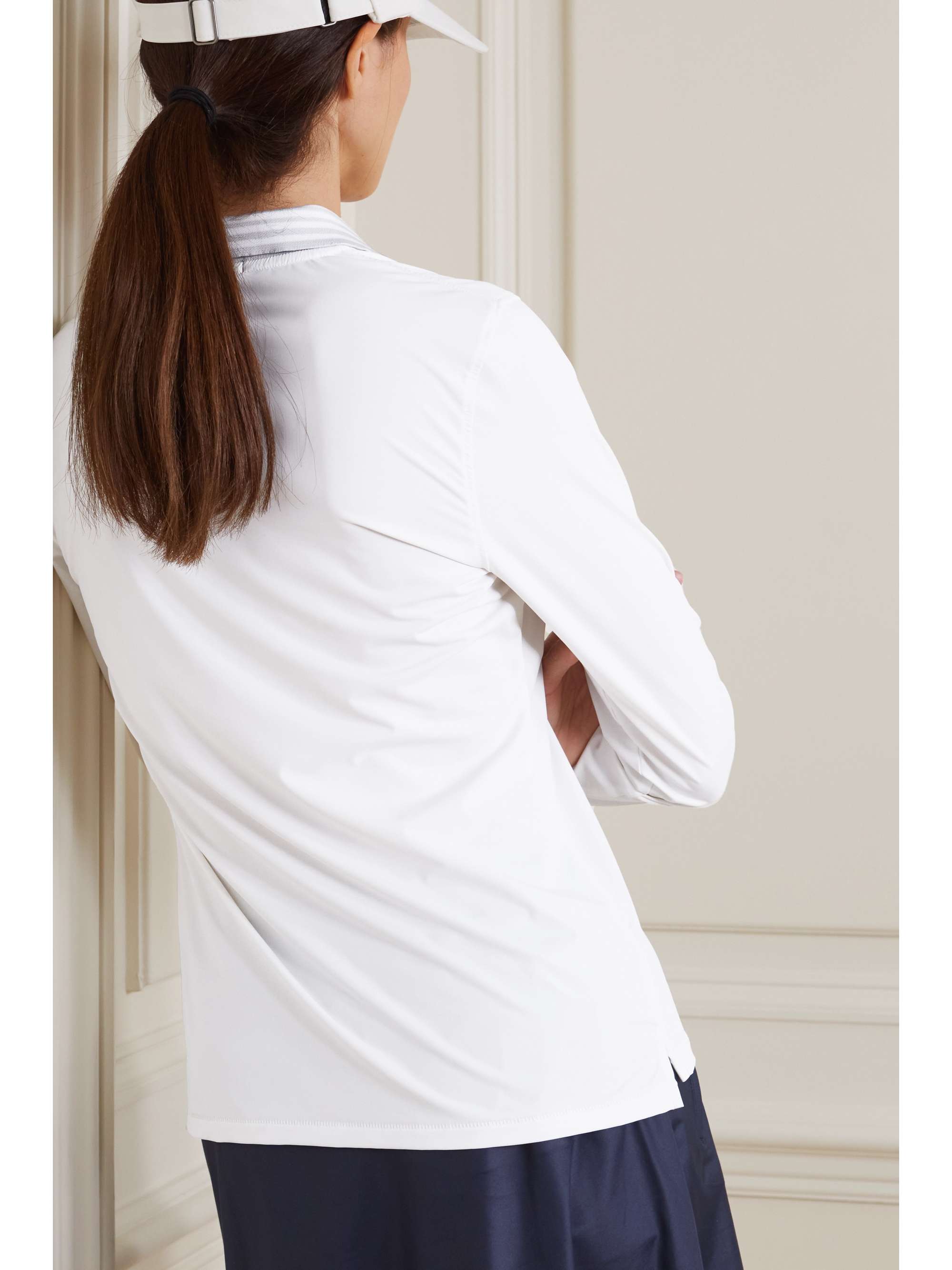 G/FORE Striped stretch tech-jersey golf top