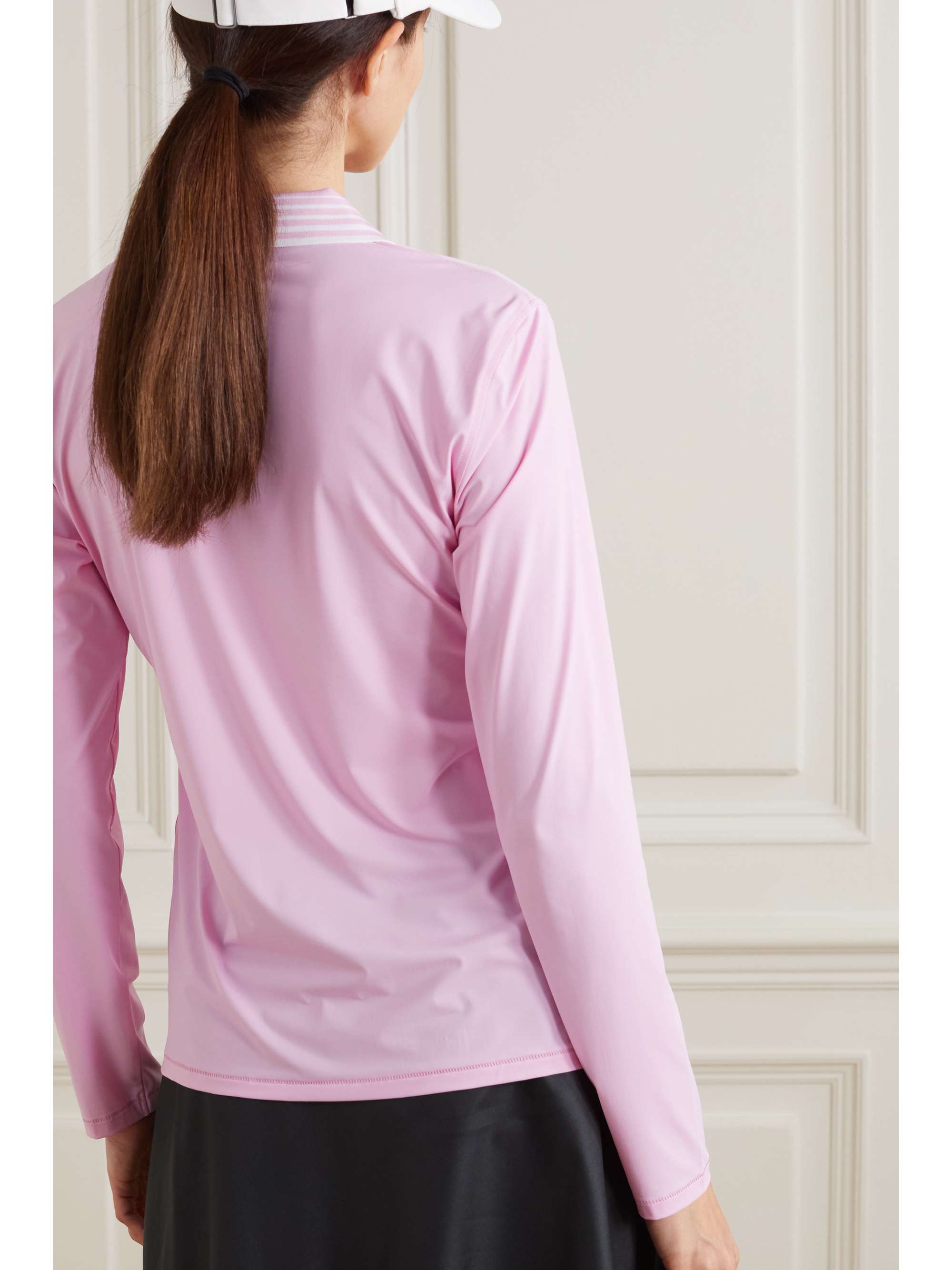 G/FORE Striped stretch tech-jersey golf top
