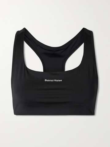 VERSACE Printed stretch sports bra