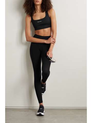 Shakti Simone cutout color-block ribbed stretch sports bra