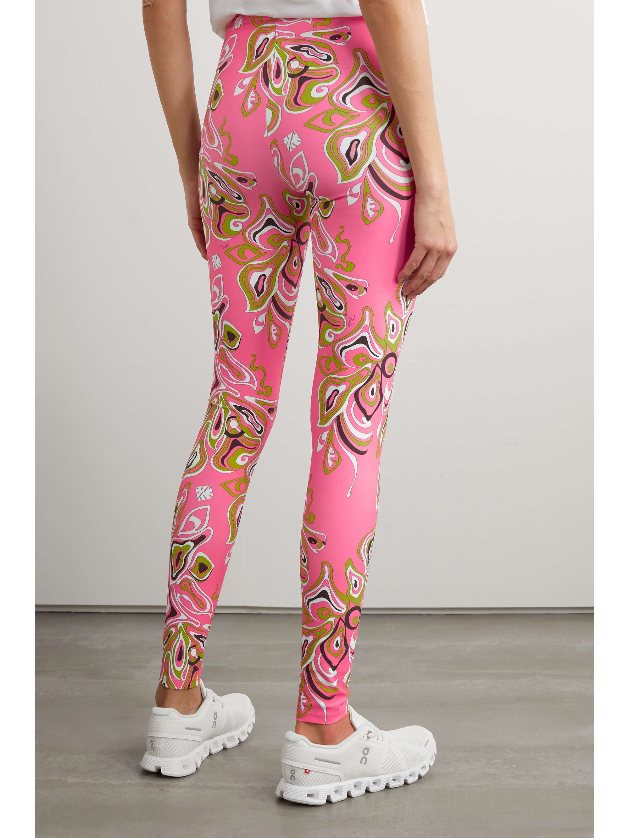 Pink Printed stretch leggings | EMILIO 