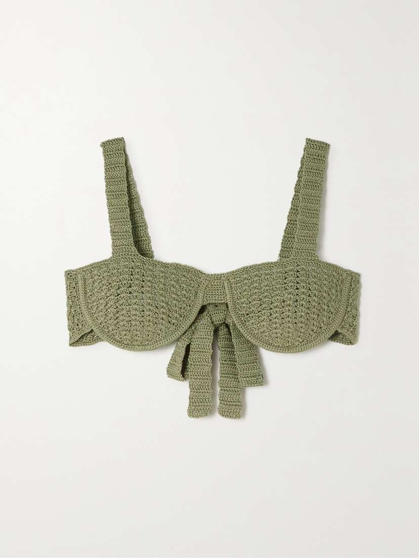 Savannah Morrow The Label Lizzie Crocheted Cotton Bikini Top -  - xx large