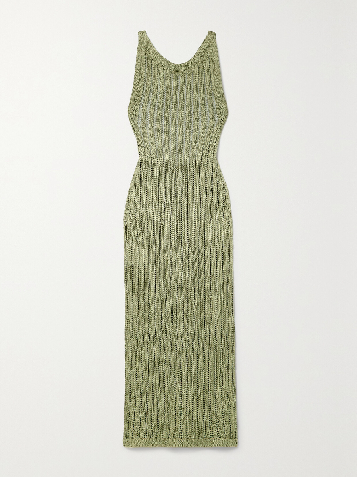 Savannah Morrow The Label North Open-back Crocheted Pima Cotton Maxi Dress - Green