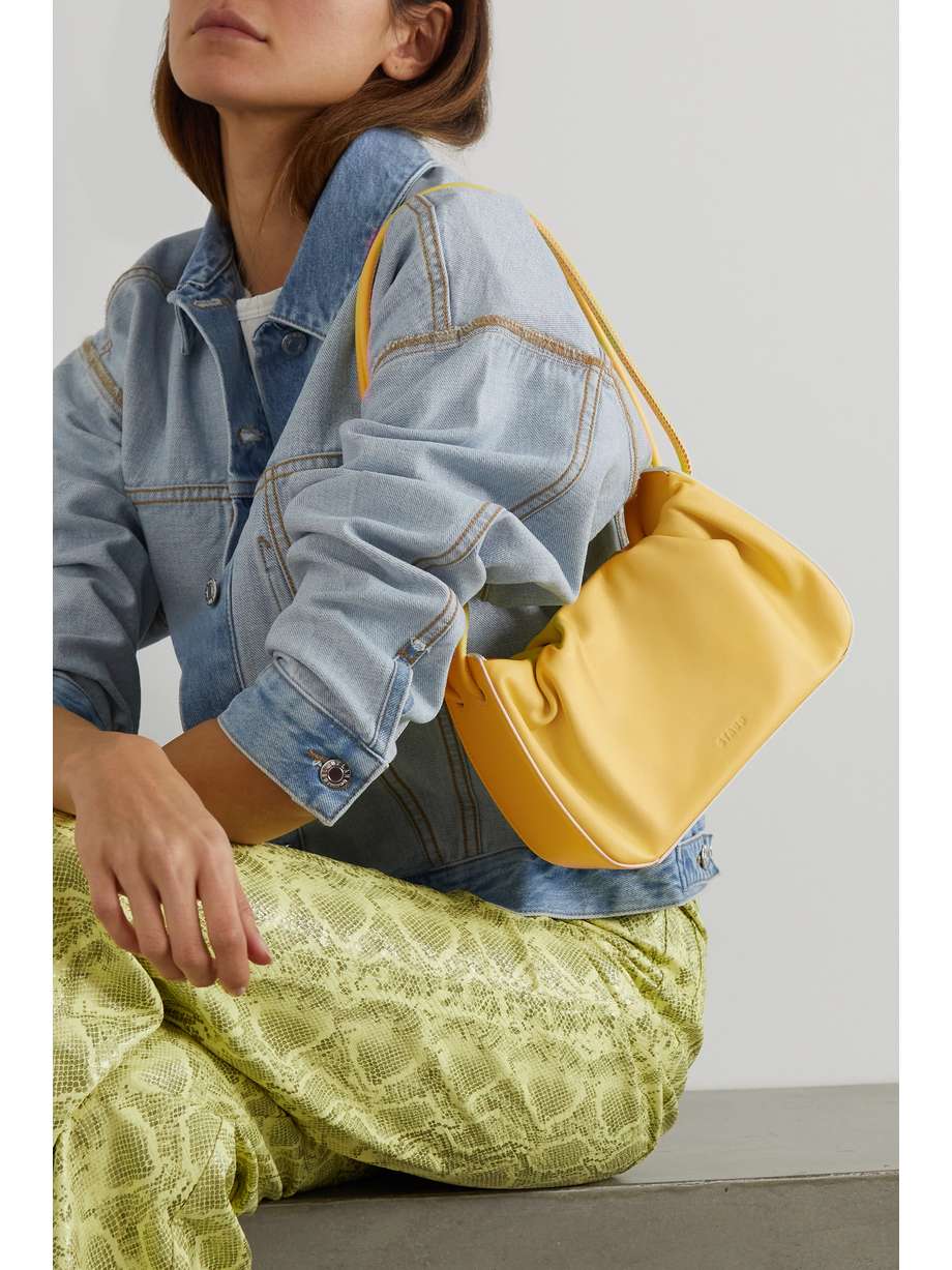 STAUD Kiki mini gathered leather tote
