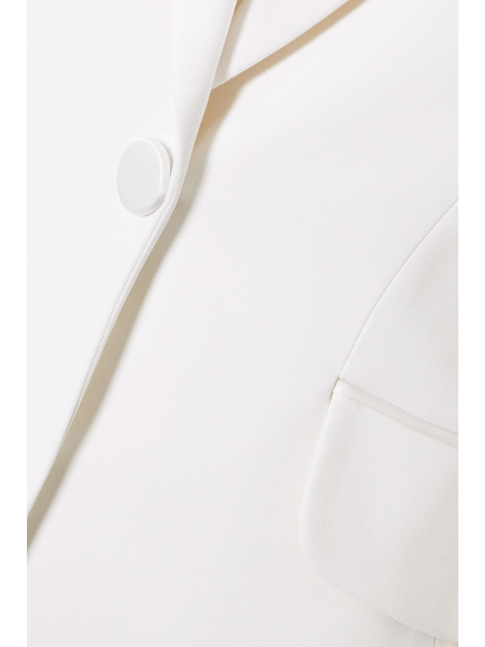 White Silk satin-trimmed crepe mini dress | CAROLINA HERRERA | NET-A-PORTER