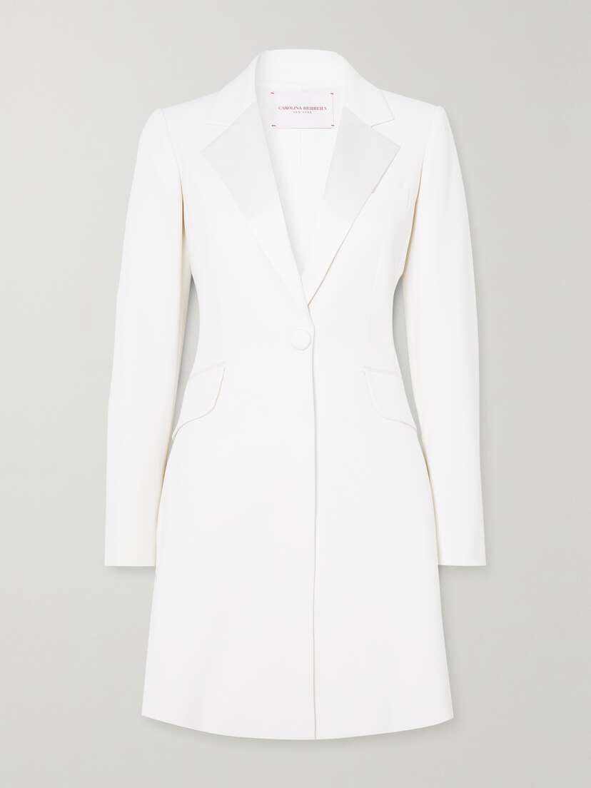 Carolina Herrera Silk Satin-trimmed Crepe Mini Dress