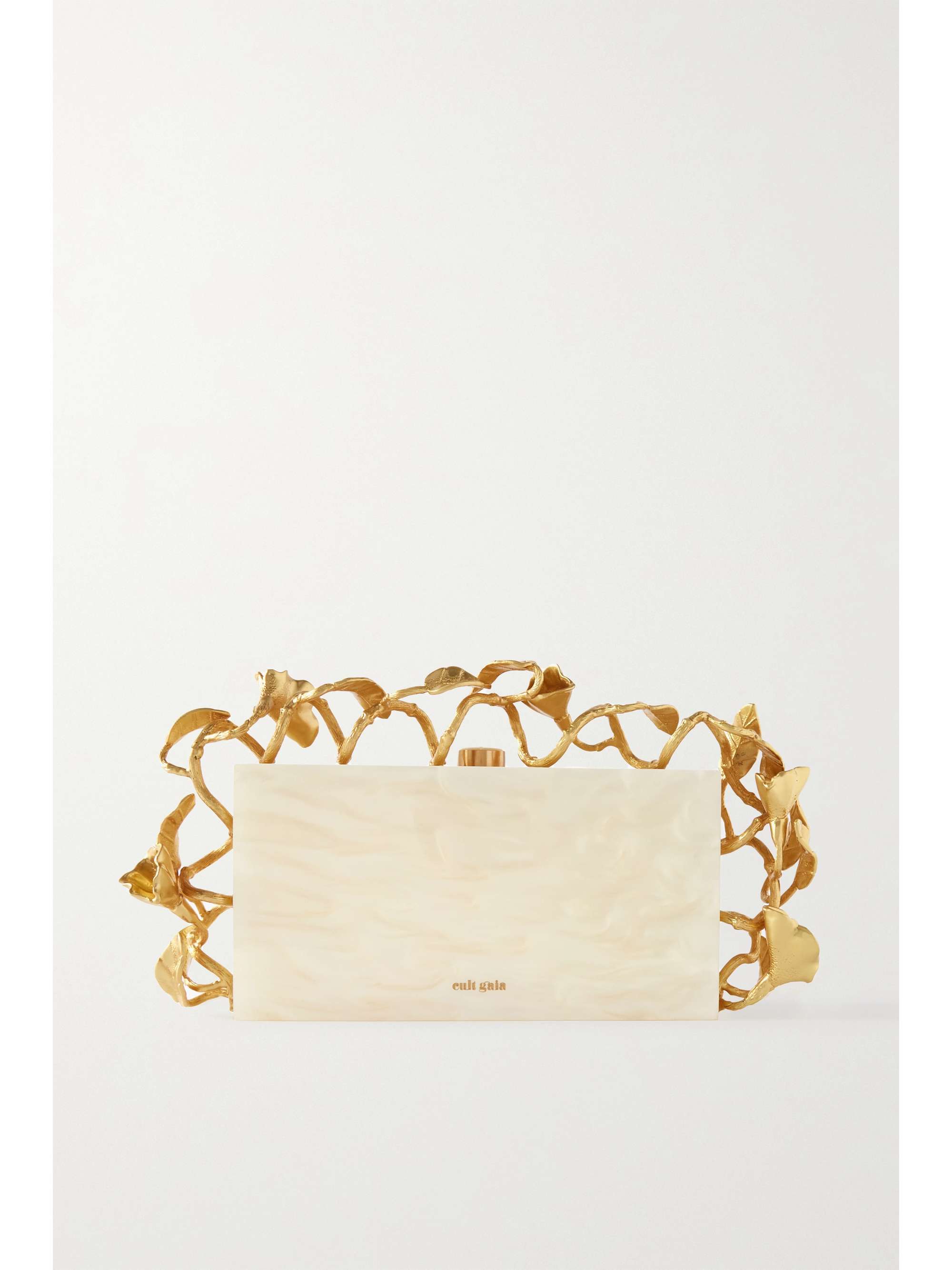 CULT GAIA Fana marbled acrylic and gold tone clutch NET A PORTER
