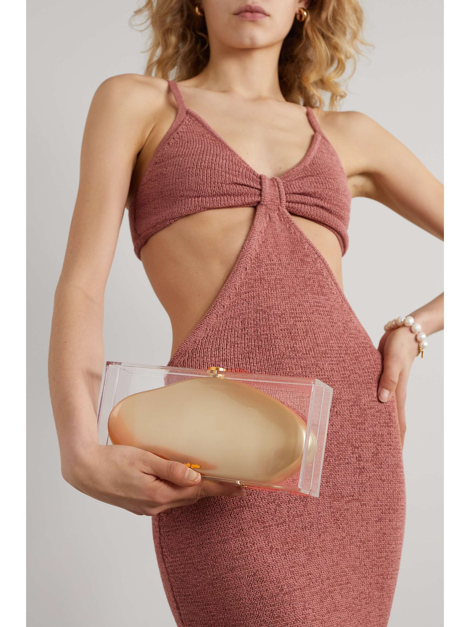 CULT GAIA Yaro two-tone acrylic clutch