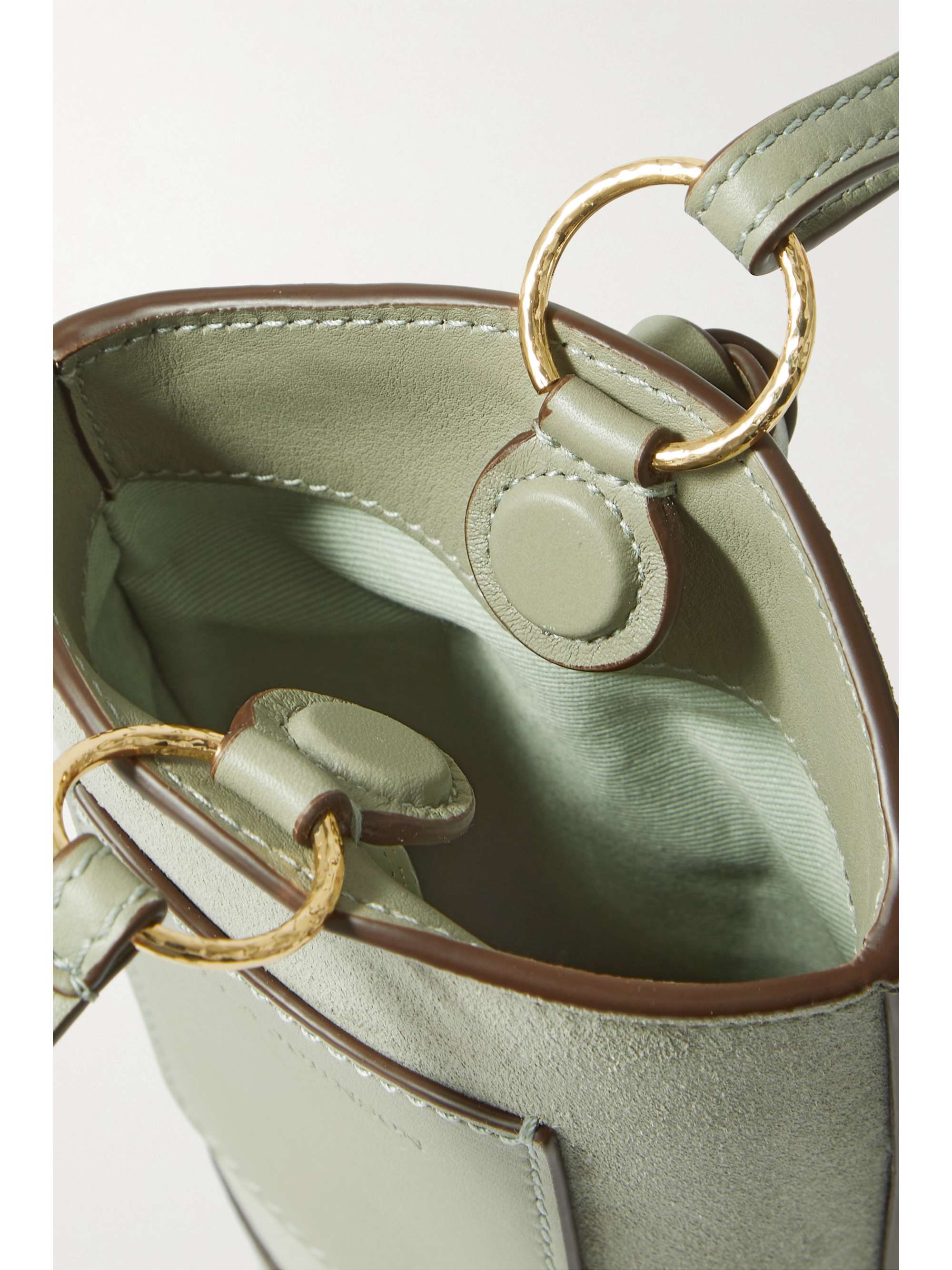 ULLA JOHNSON Esme small suede and leather pouch