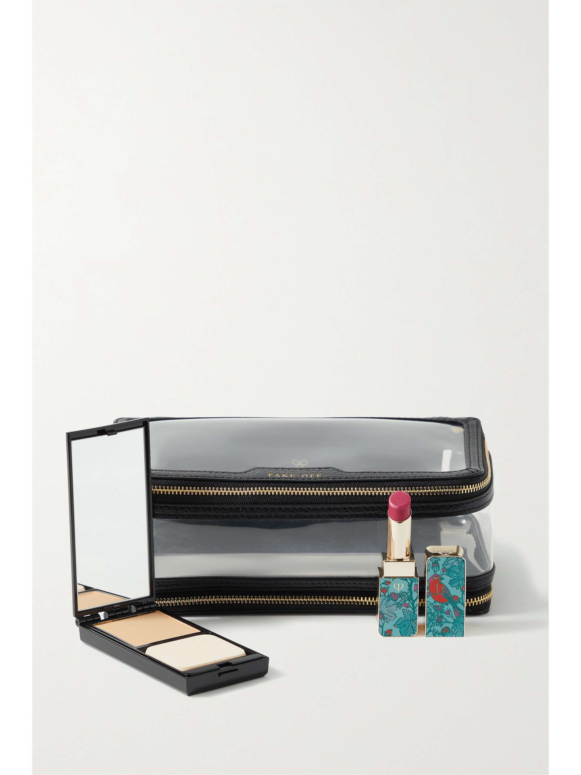 ANYA HINDMARCH Trousse à maquillage en PVC et en cuir texturé In-Flight