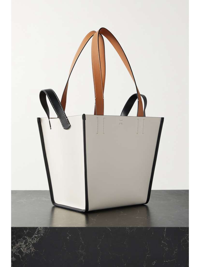 Proenza Schouler White Label Mercer Large Color-block Leather Tote - side view in White