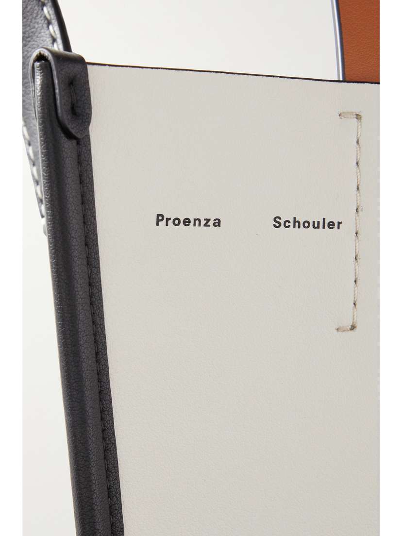 Proenza Schouler White Label Mercer Large Color-block Leather Tote - detail view in White