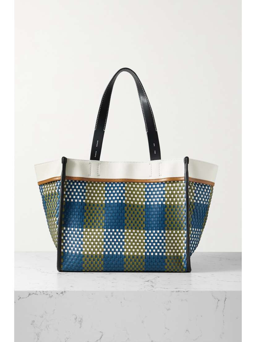 Proenza Schouler White Label Morris Large Canvas-trimmed Woven Leather Tote