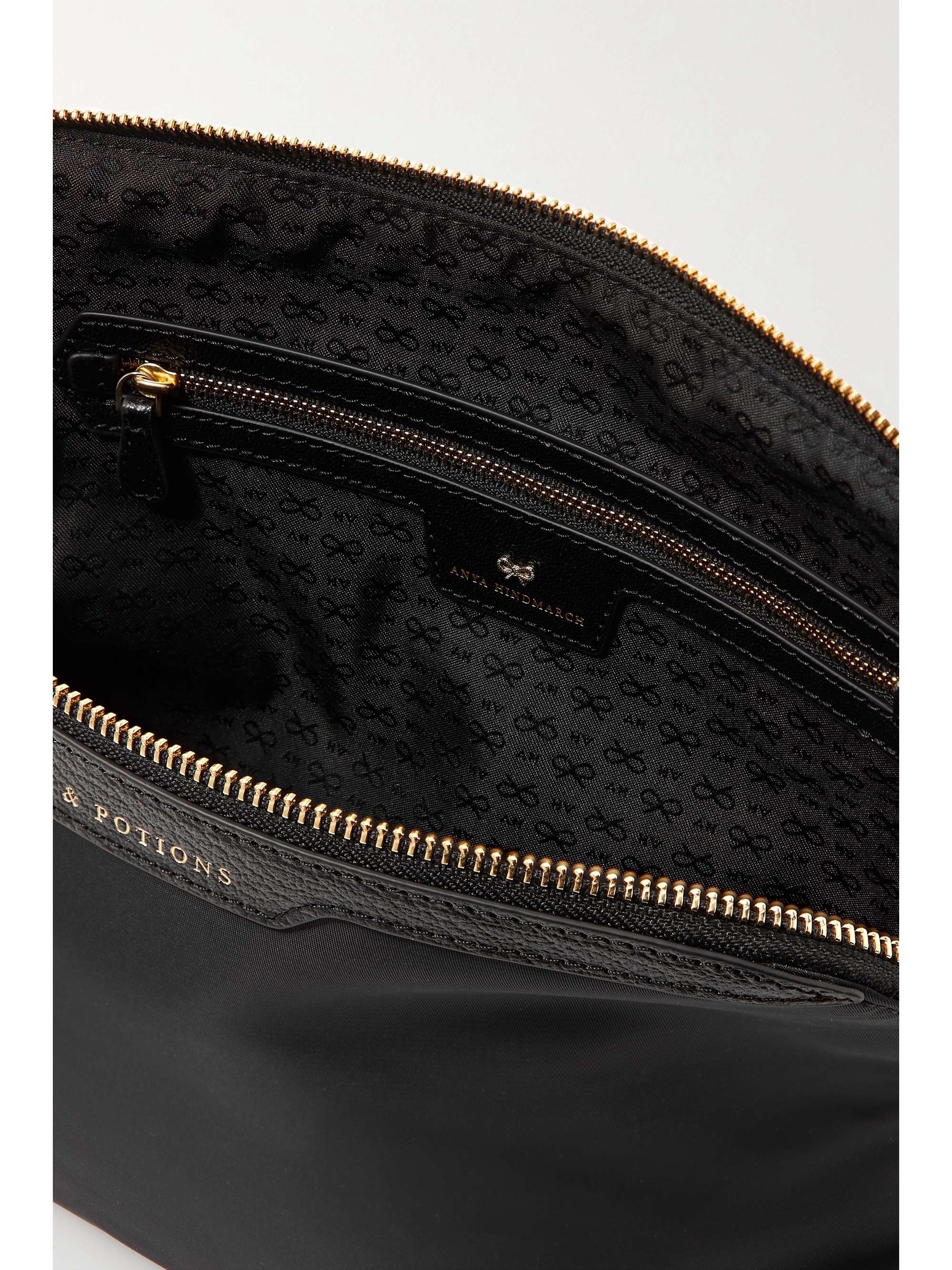 ANYA HINDMARCH + NET SUSTAIN Lotions and Potions leather-trimmed shell cosmetics case