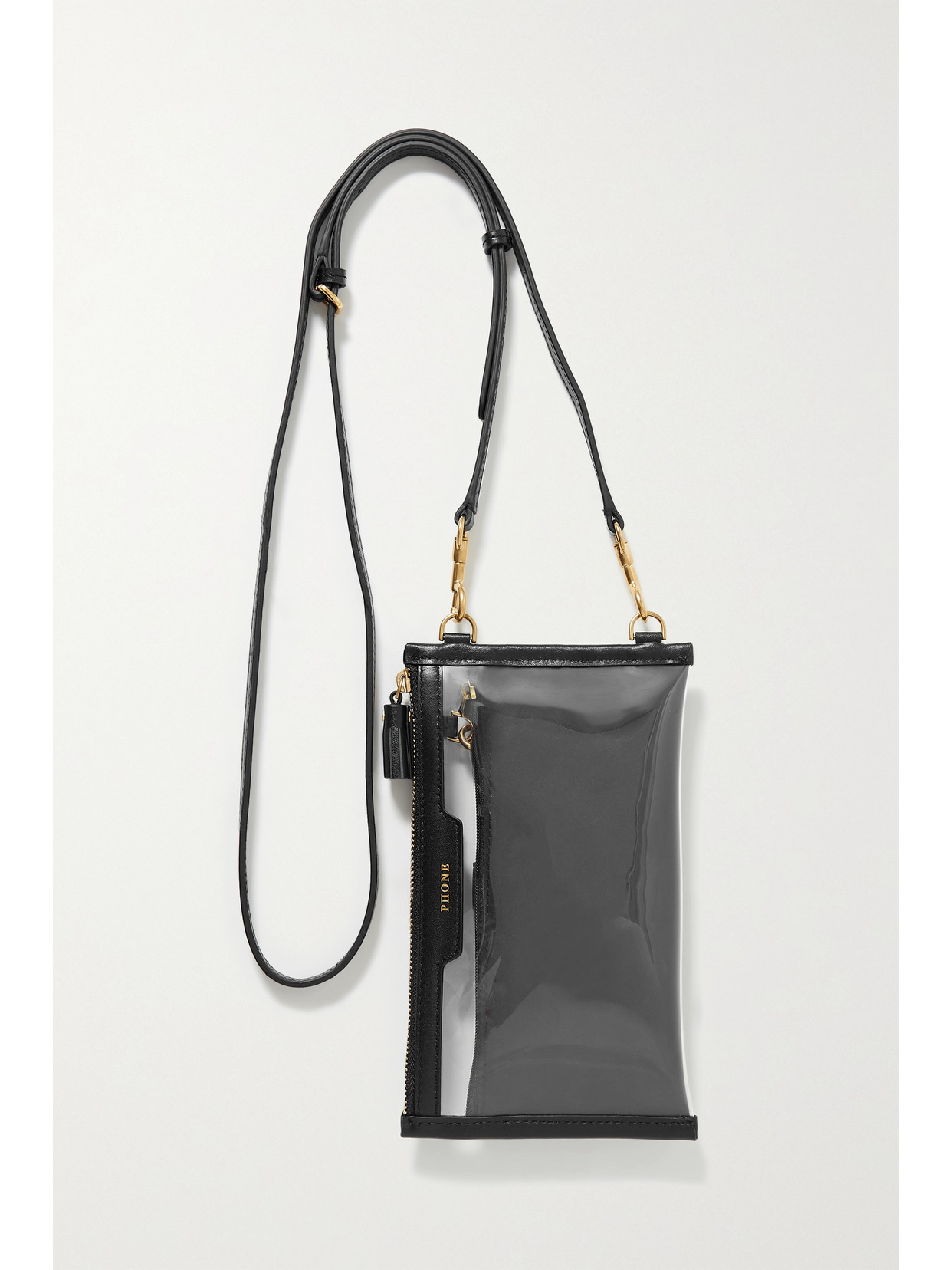 Shop Anya Hindmarch Everything Leather-trimmed Tpu And Recycled Shell Pouch In Black