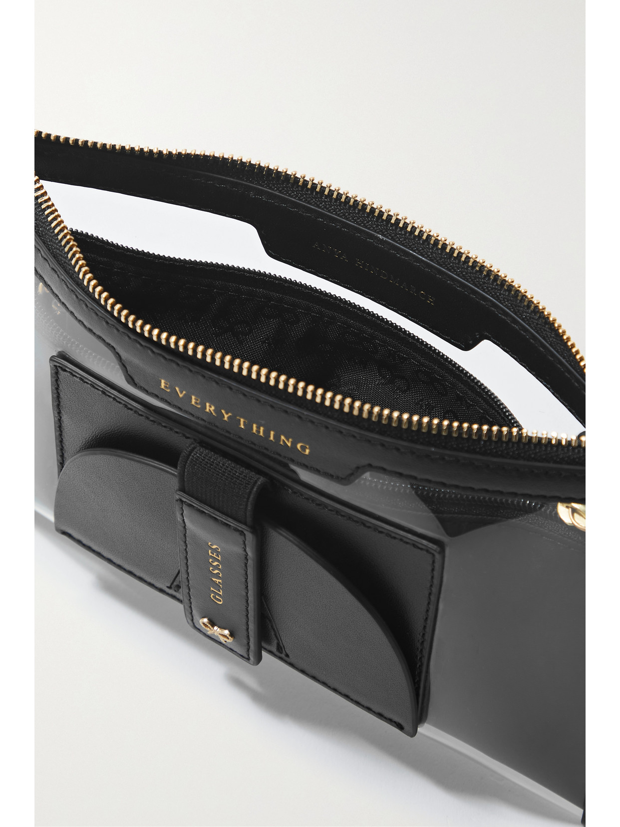 Shop Anya Hindmarch Everything Leather-trimmed Tpu And Recycled Shell Pouch In Black