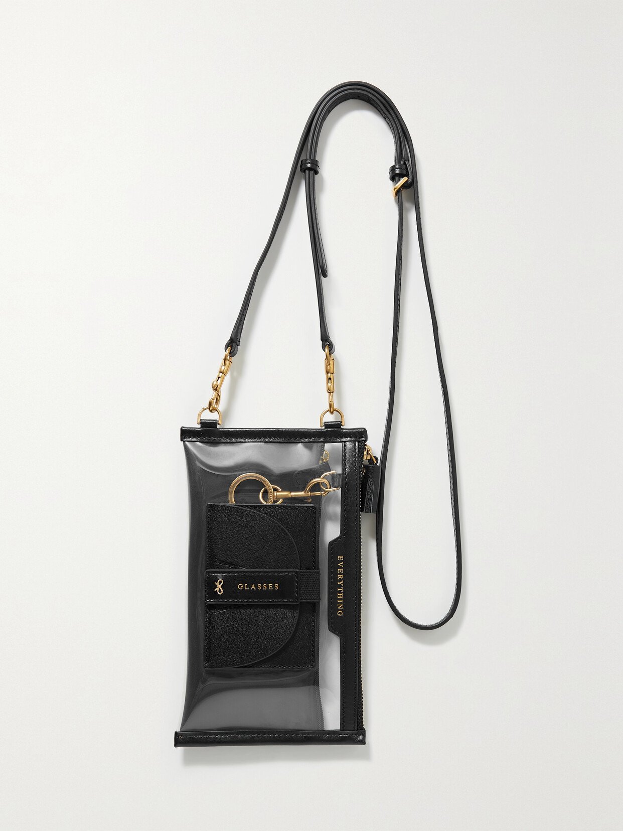 Shop Anya Hindmarch Everything Leather-trimmed Tpu And Recycled Shell Pouch In Black