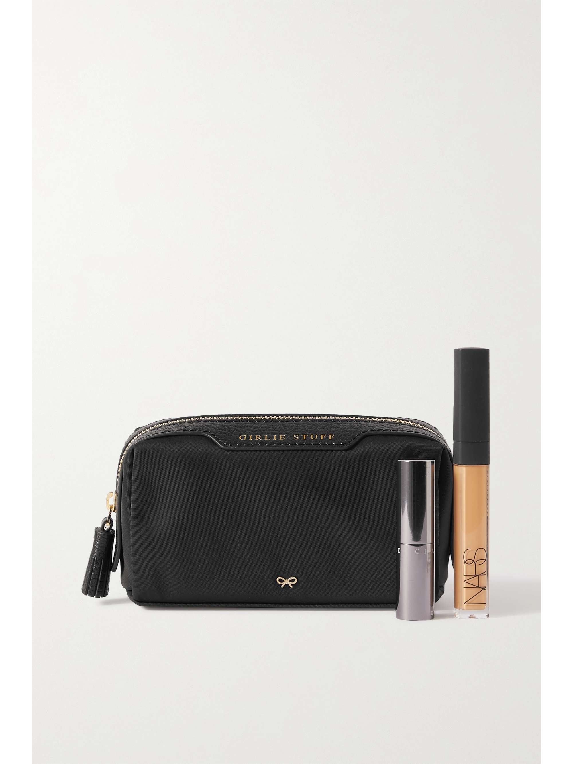 ANYA HINDMARCH + NET SUSTAIN Girlie Stuff textured leather-trimmed ECONYL cosmetics case
