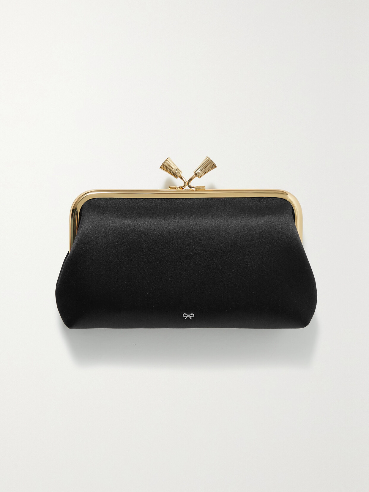 Shop Anya Hindmarch + Net Sustain Maud Satin Clutch In Black