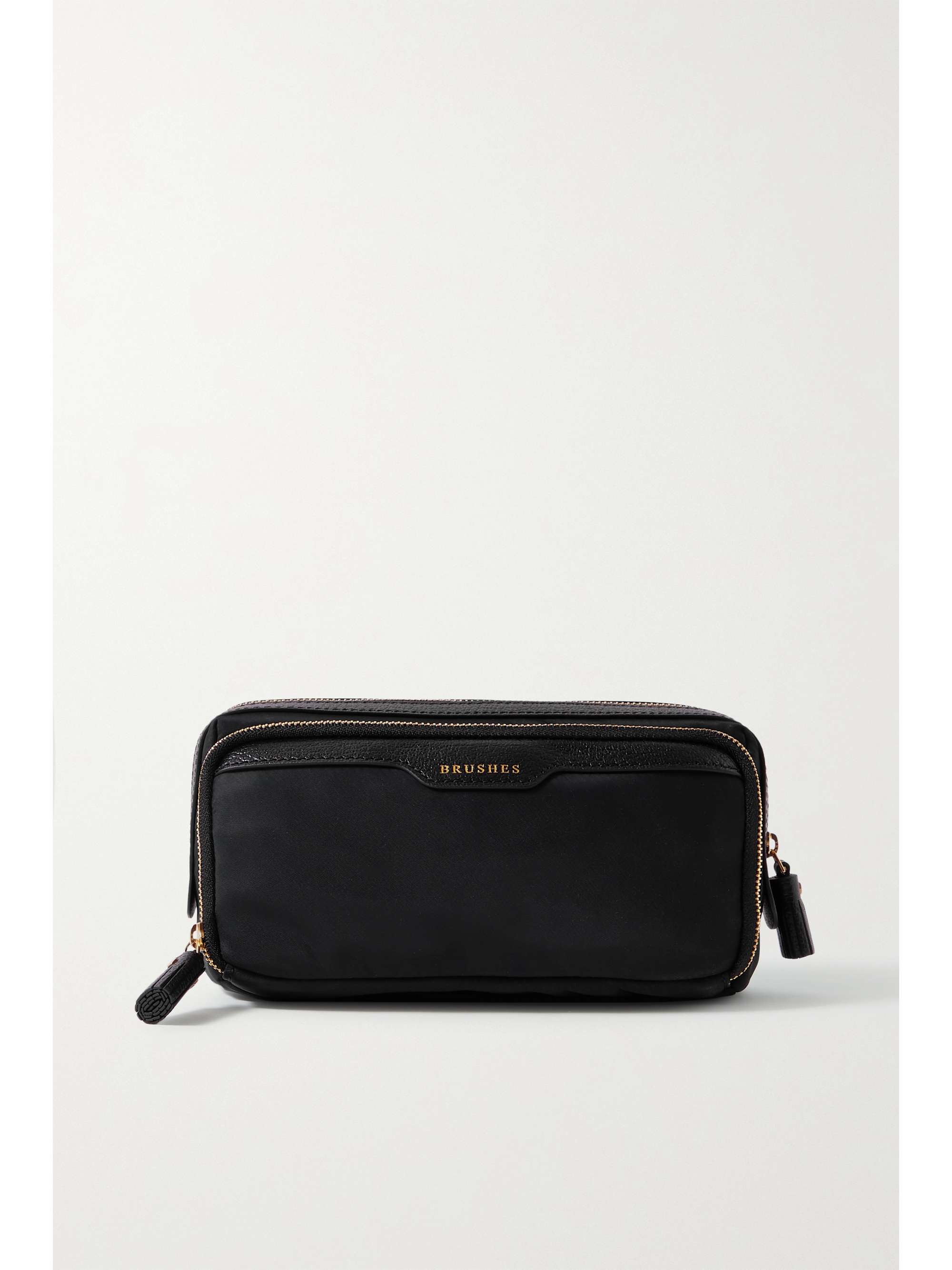 ANYA HINDMARCH + NET SUSTAIN Make Up small leathertrimmed shell