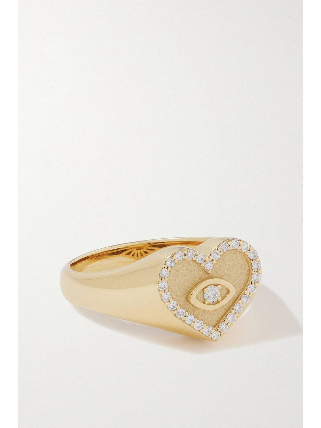 Sydney Evan Heart Marquis Eye 14-karat Gold Diamond Signet Ring