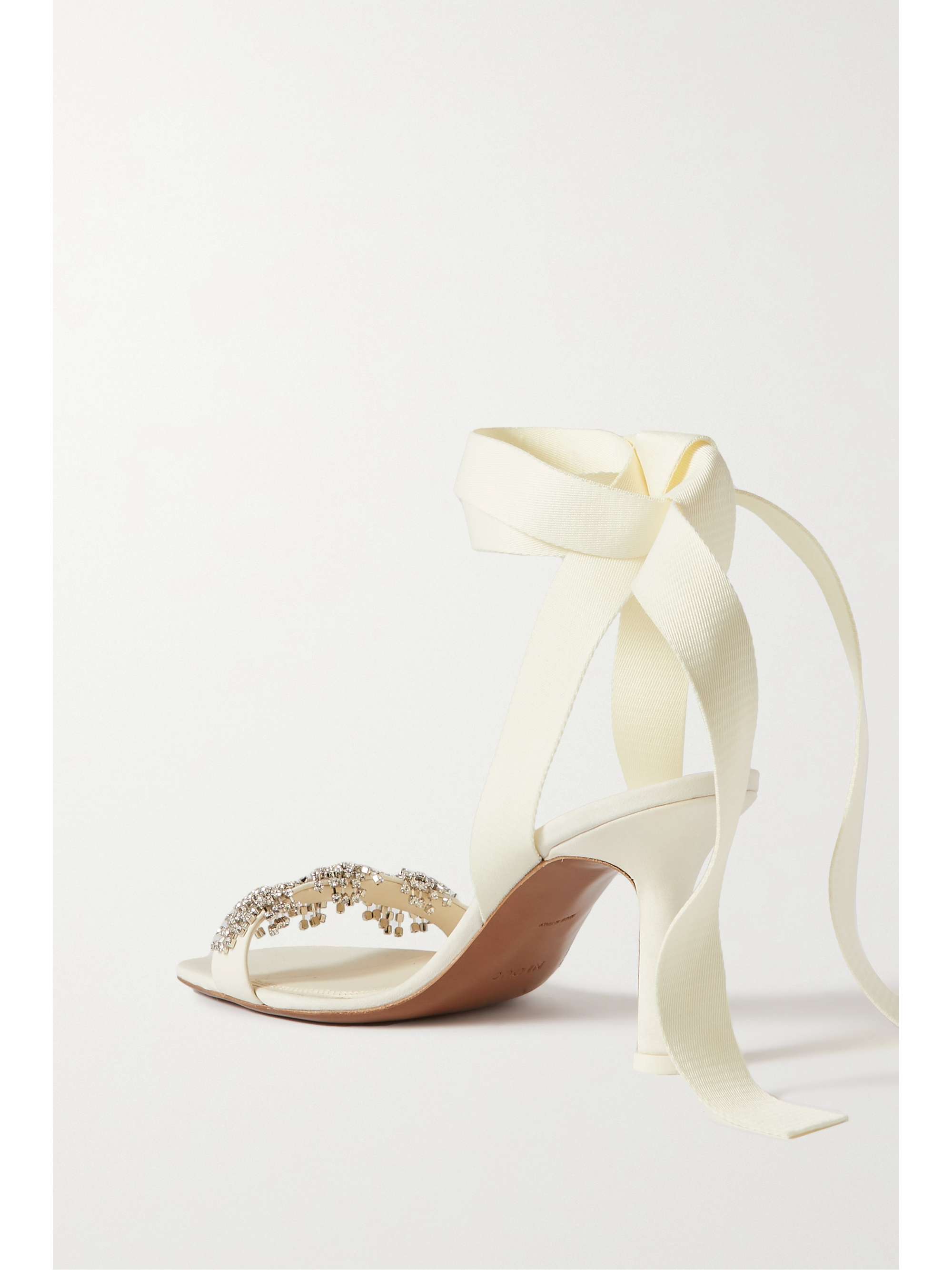 NEOUS Tulip crystal-embellished crepe de chine and canvas sandals