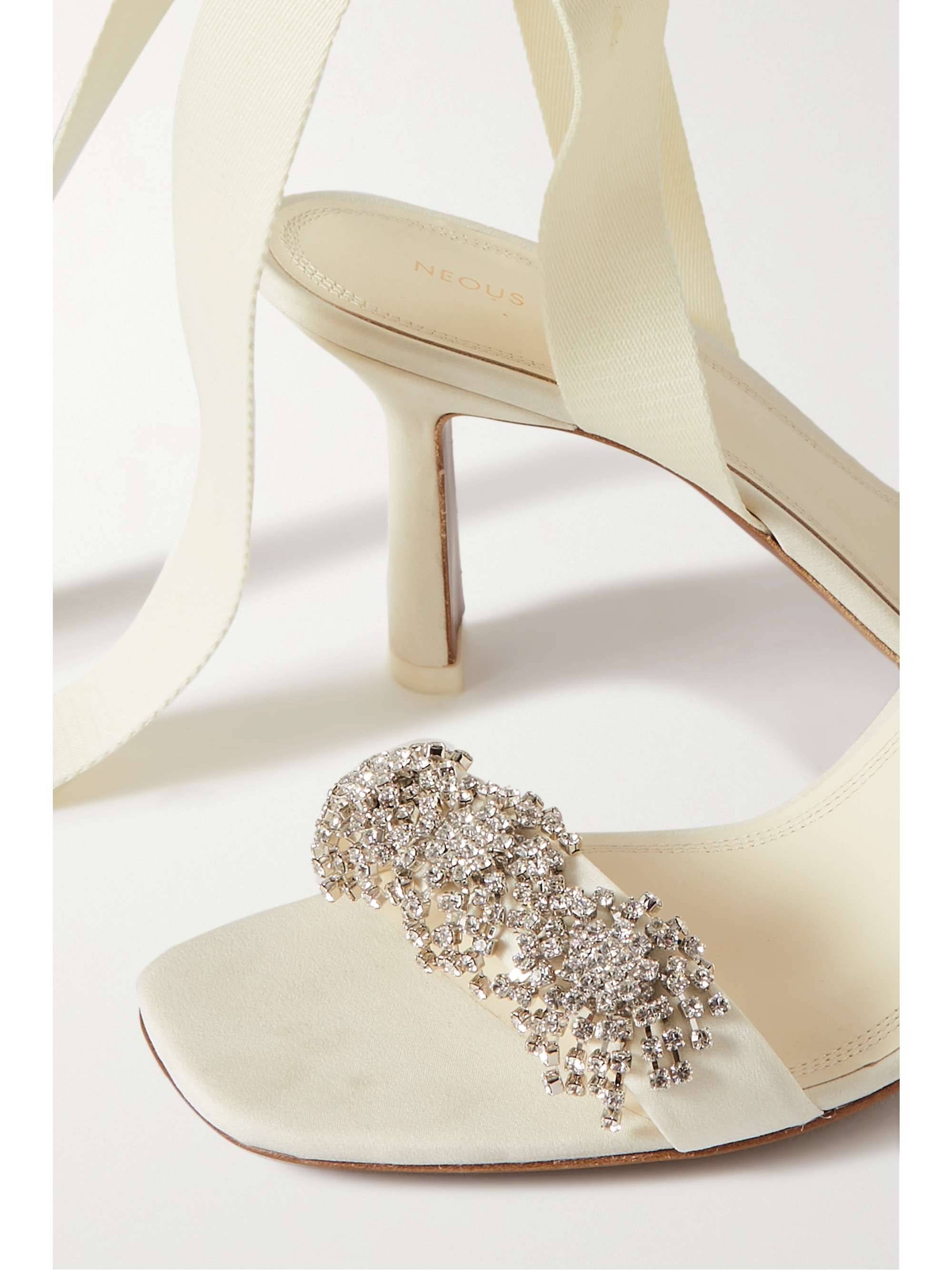 NEOUS Tulip crystal-embellished crepe de chine and canvas sandals