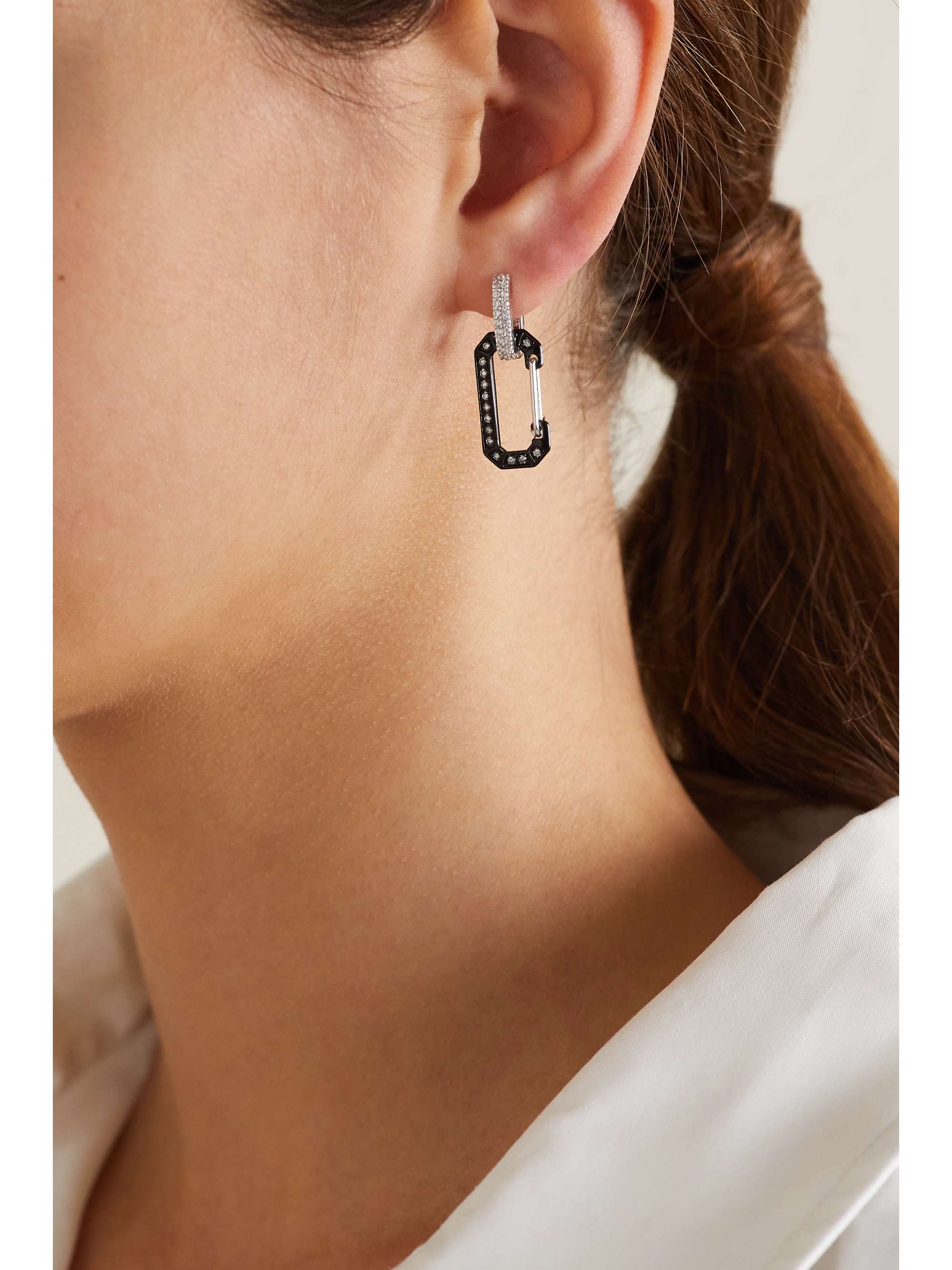 EÉRA Chiara small white gold diamond single earring