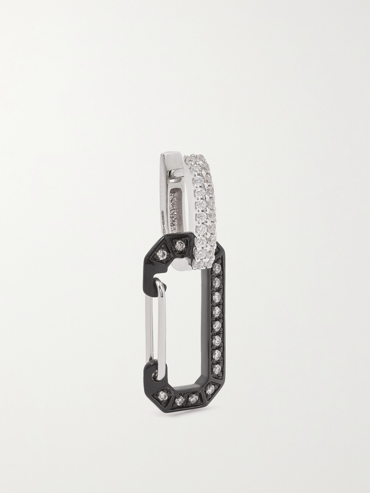 EÉRA – Chiara Small White Gold, Silver And Diamond Single Earring – One size