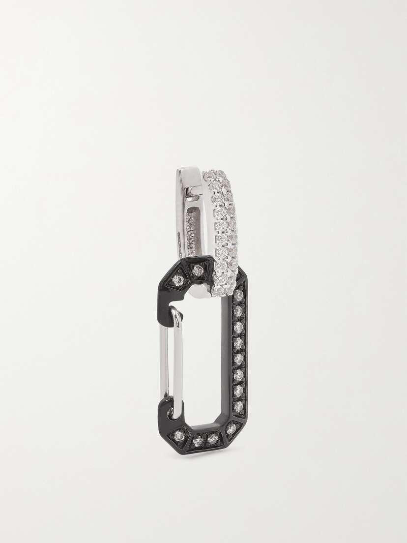 EÉRA Chiara Small White Gold, Silver And Diamond Single Earring