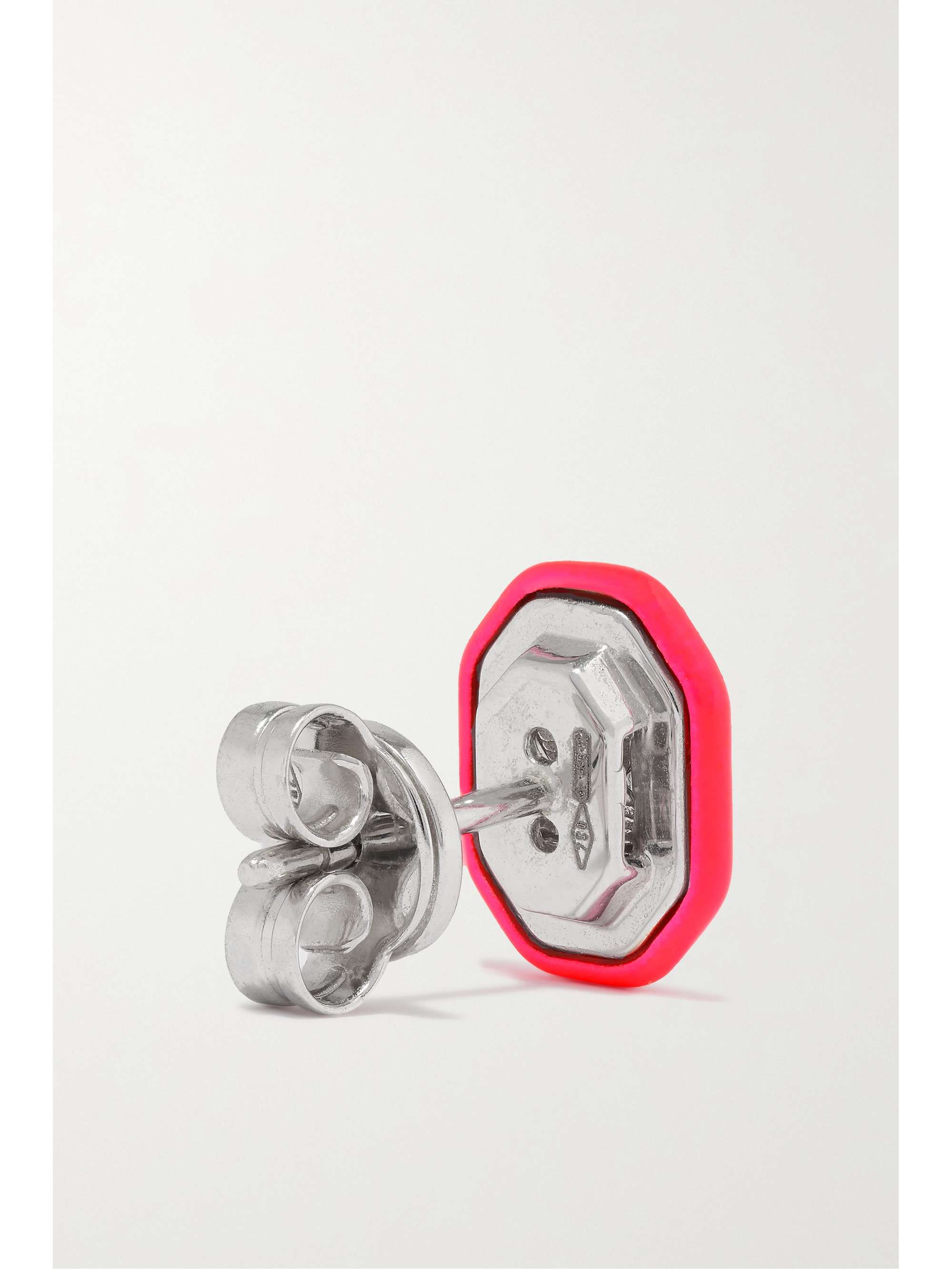 EÉRA 18-karat white gold, enamel and diamond single earring