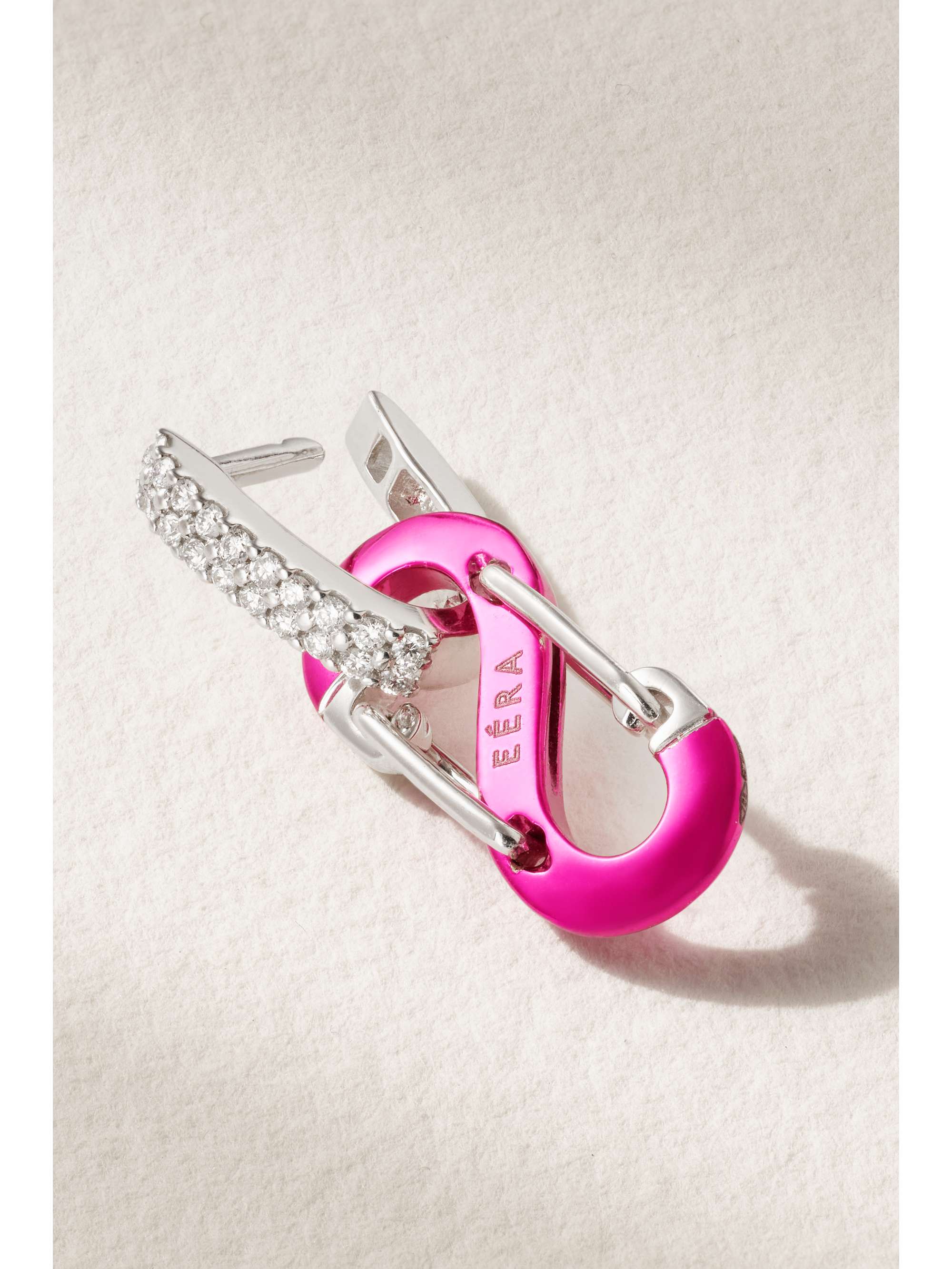 EÉRA Small white gold, silver and diamond single earring
