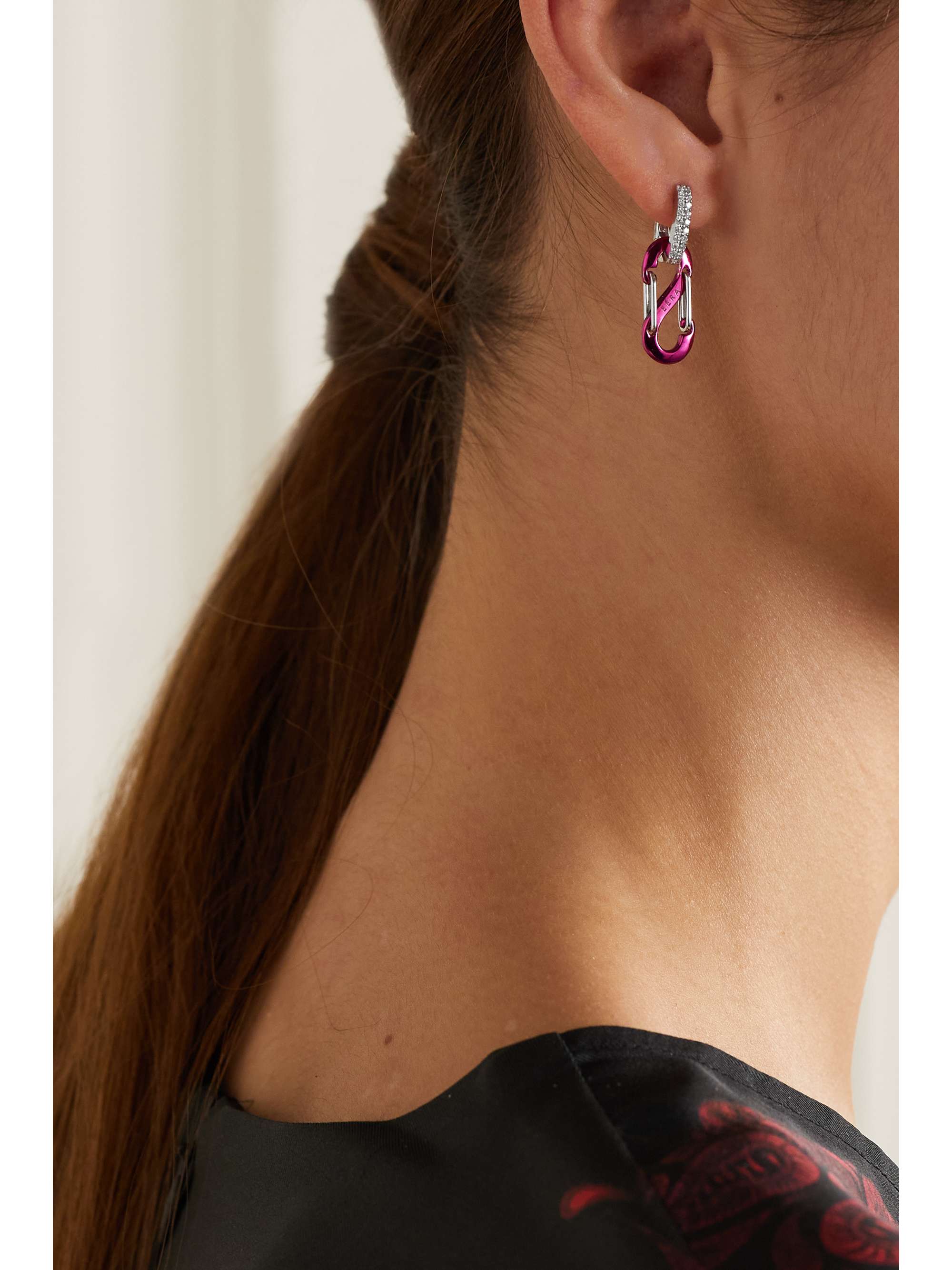 EÉRA Small white gold, silver and diamond single earring