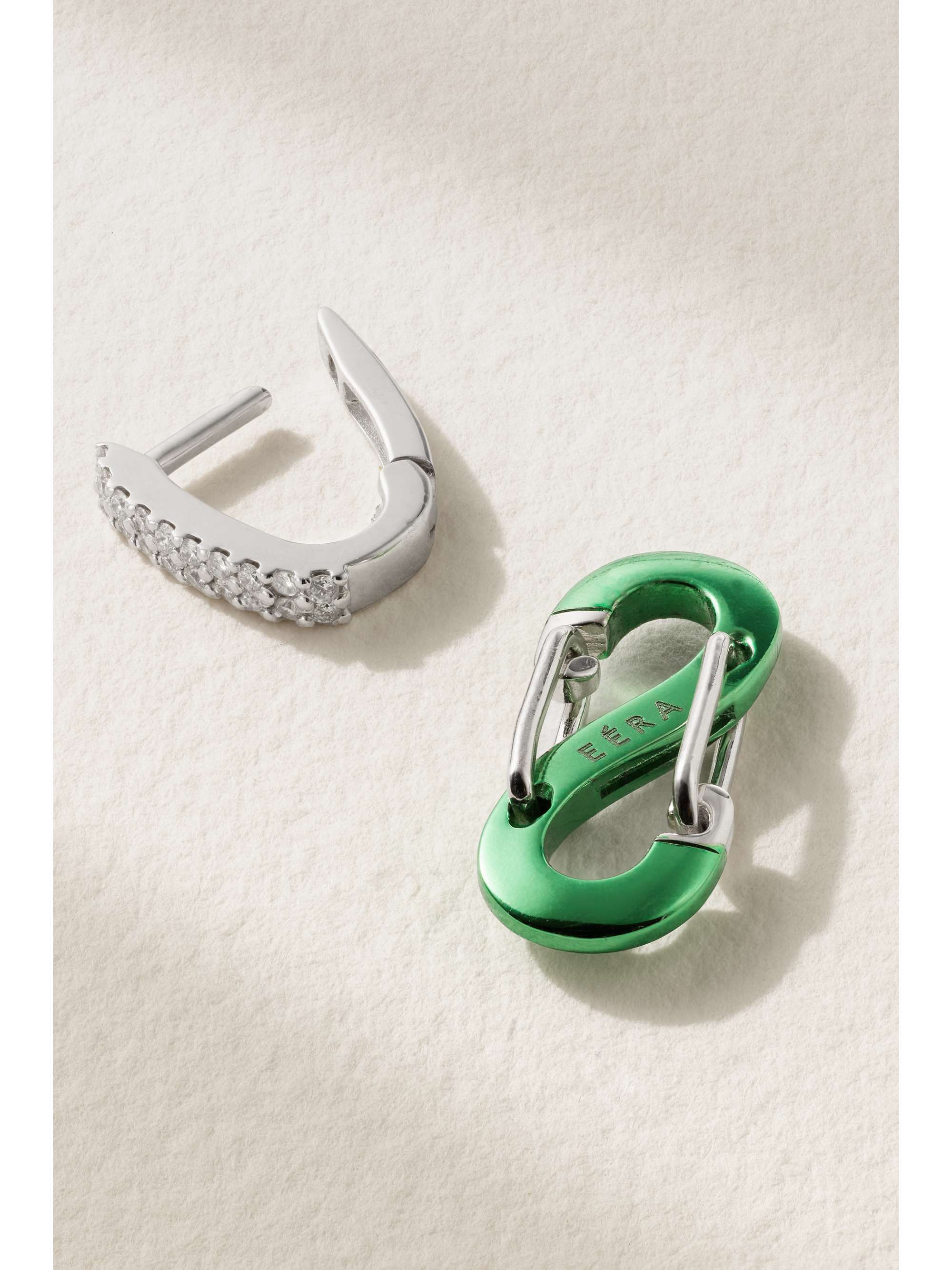 EÉRA Small white gold, silver and diamond single earring