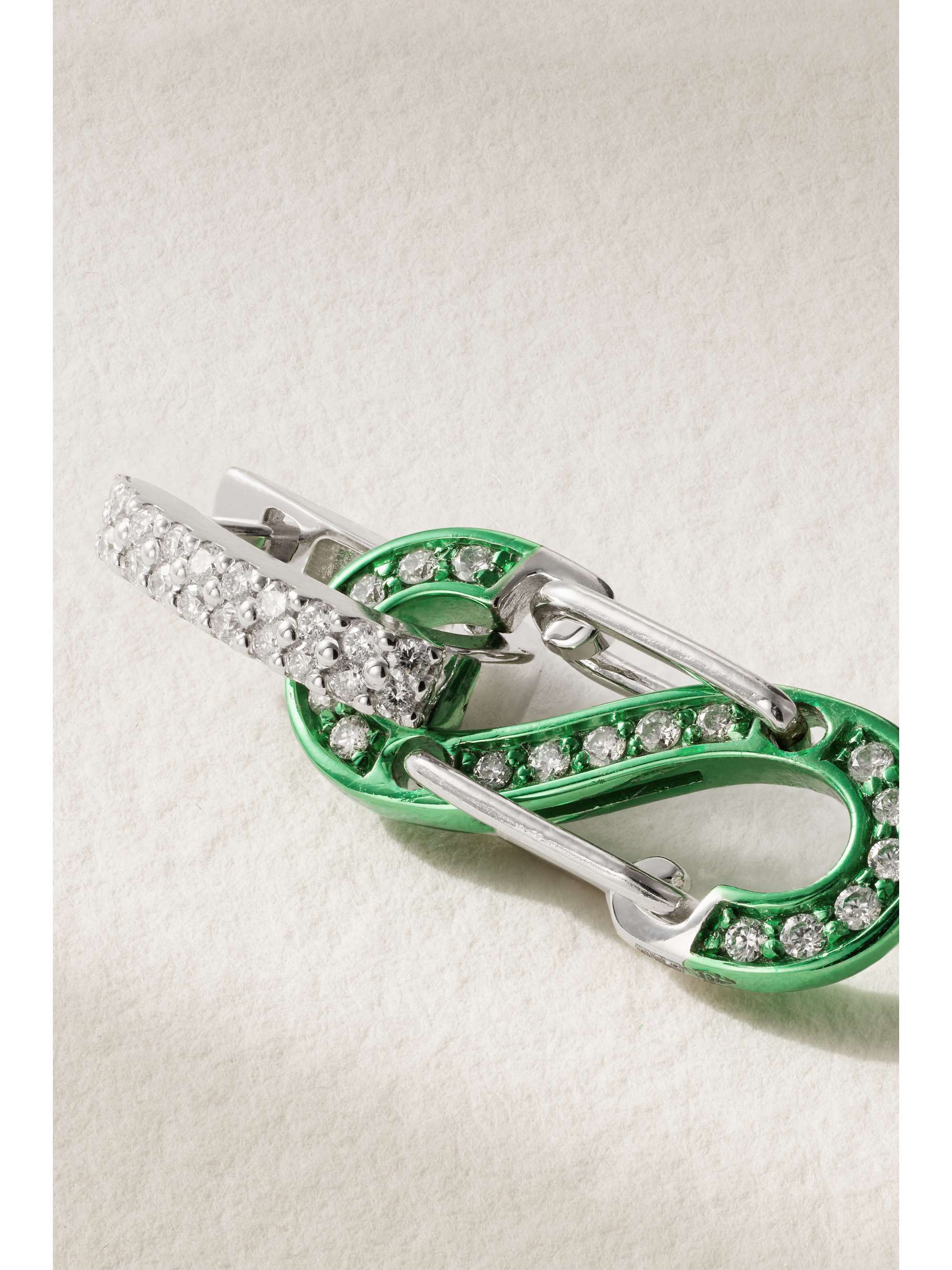 EÉRA Small white gold, silver and diamond single earring