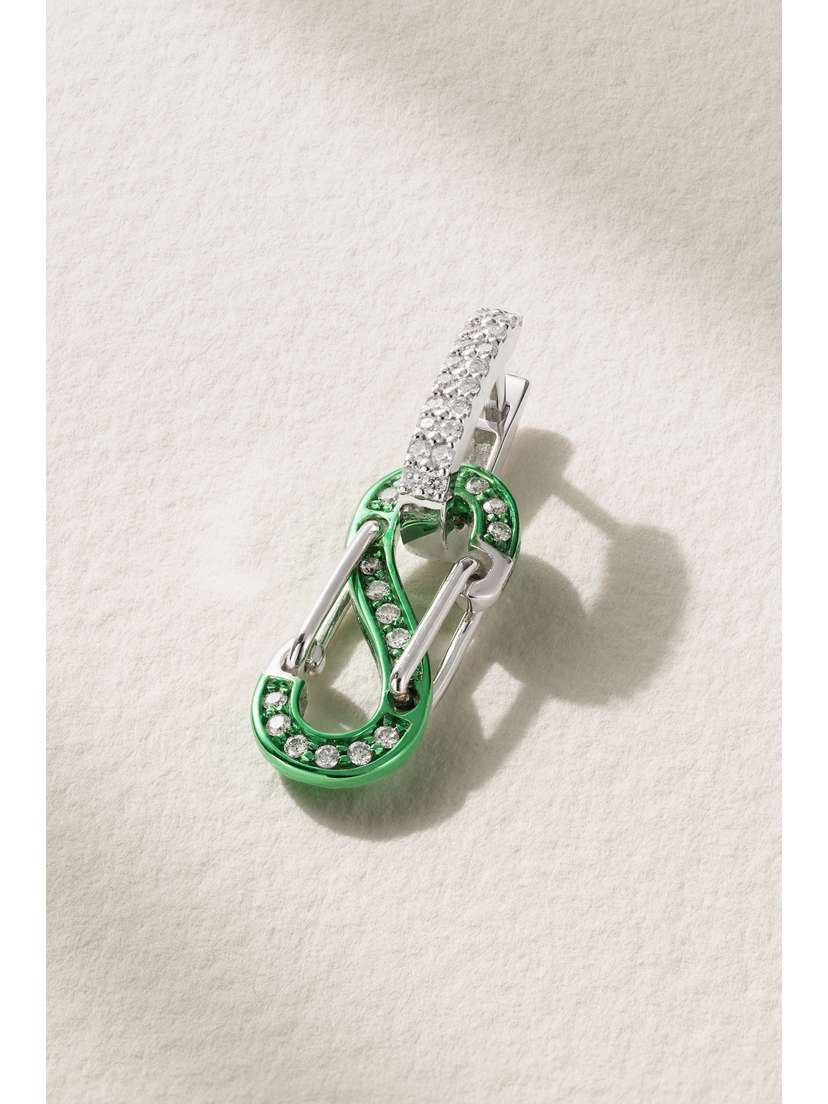 EÉRA Small White Gold, Silver And Diamond Single Earring