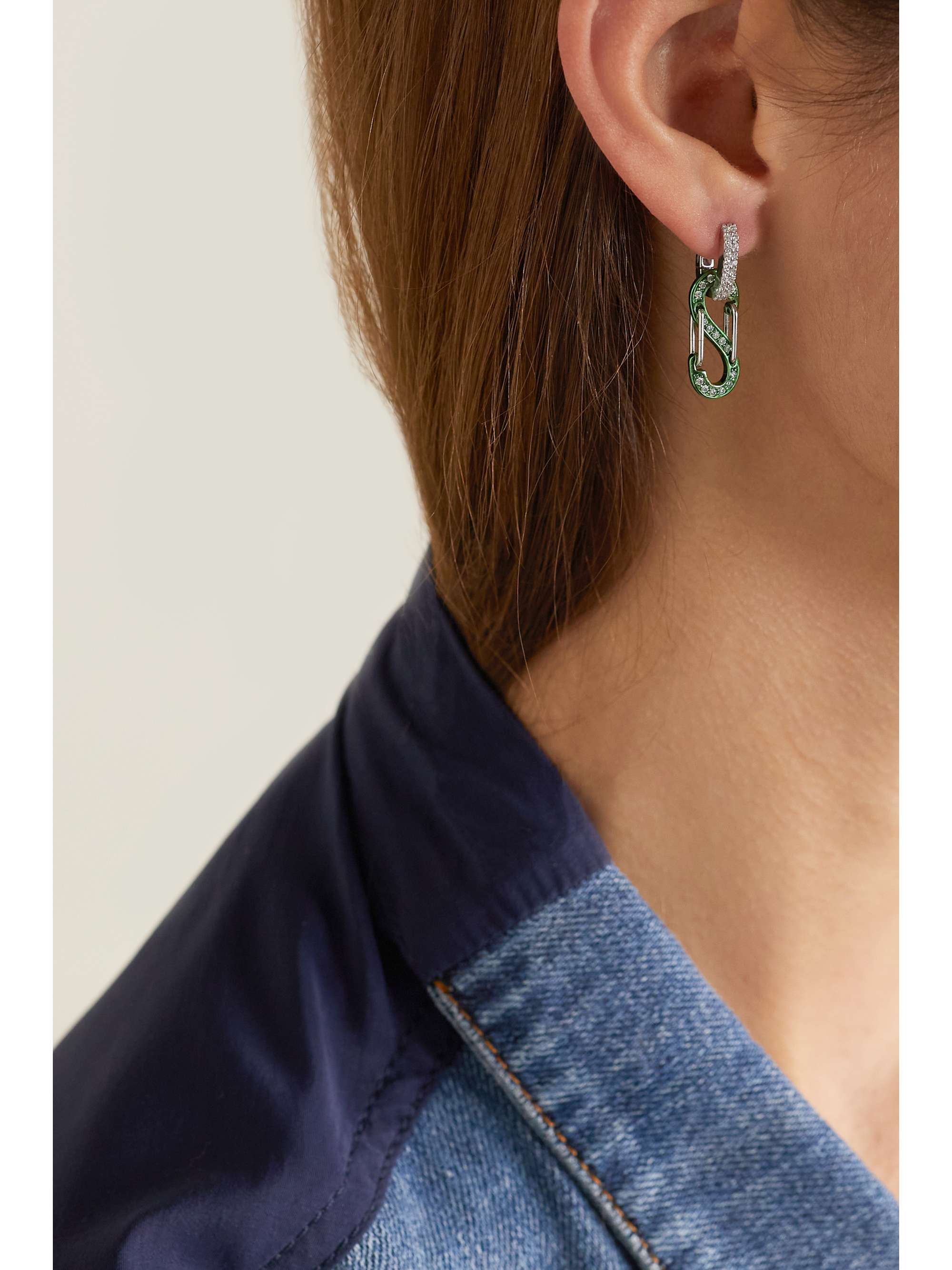 EÉRA Small white gold, silver and diamond single earring