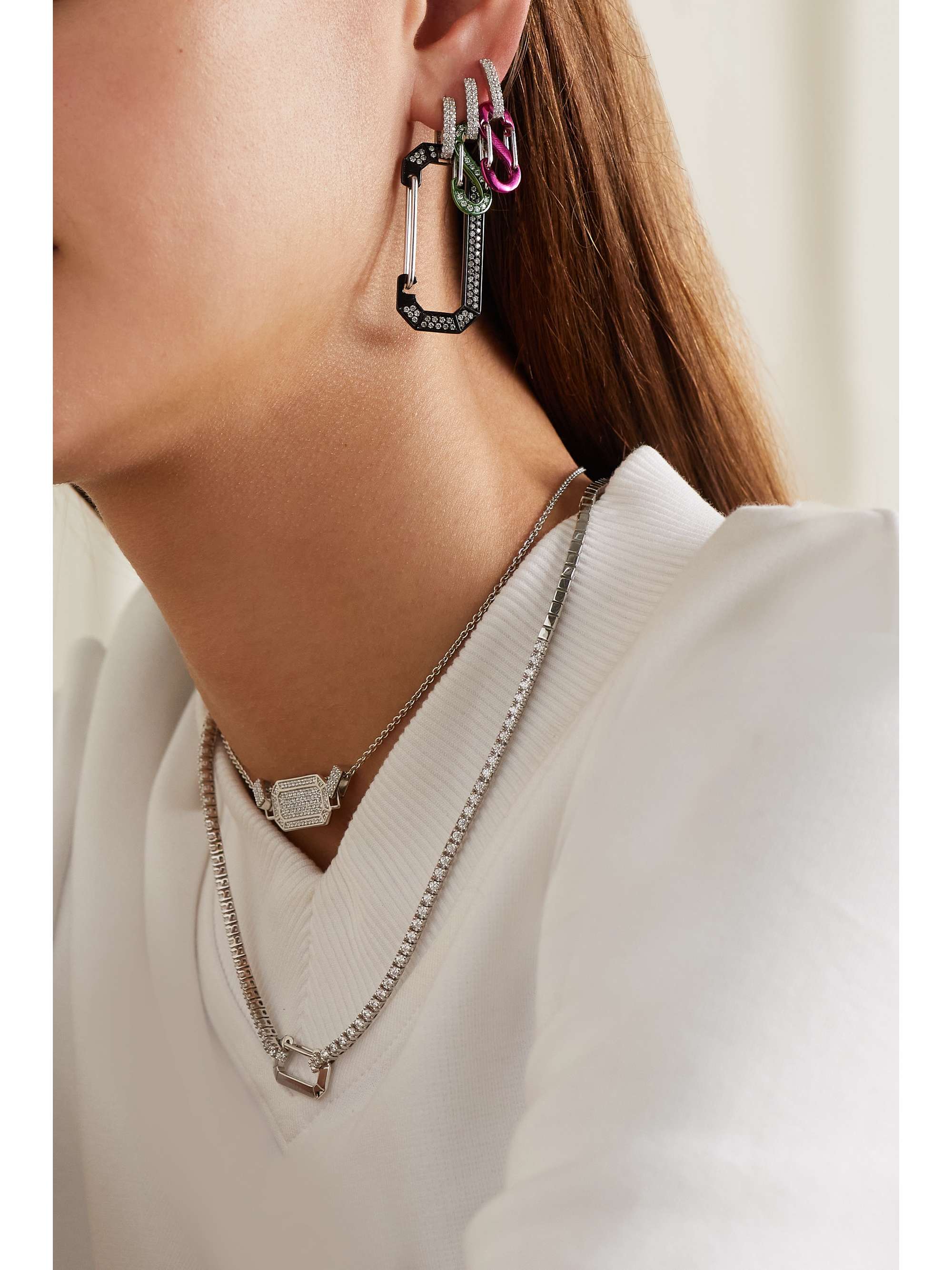 EÉRA Chiara 18-karat white gold diamond single earring