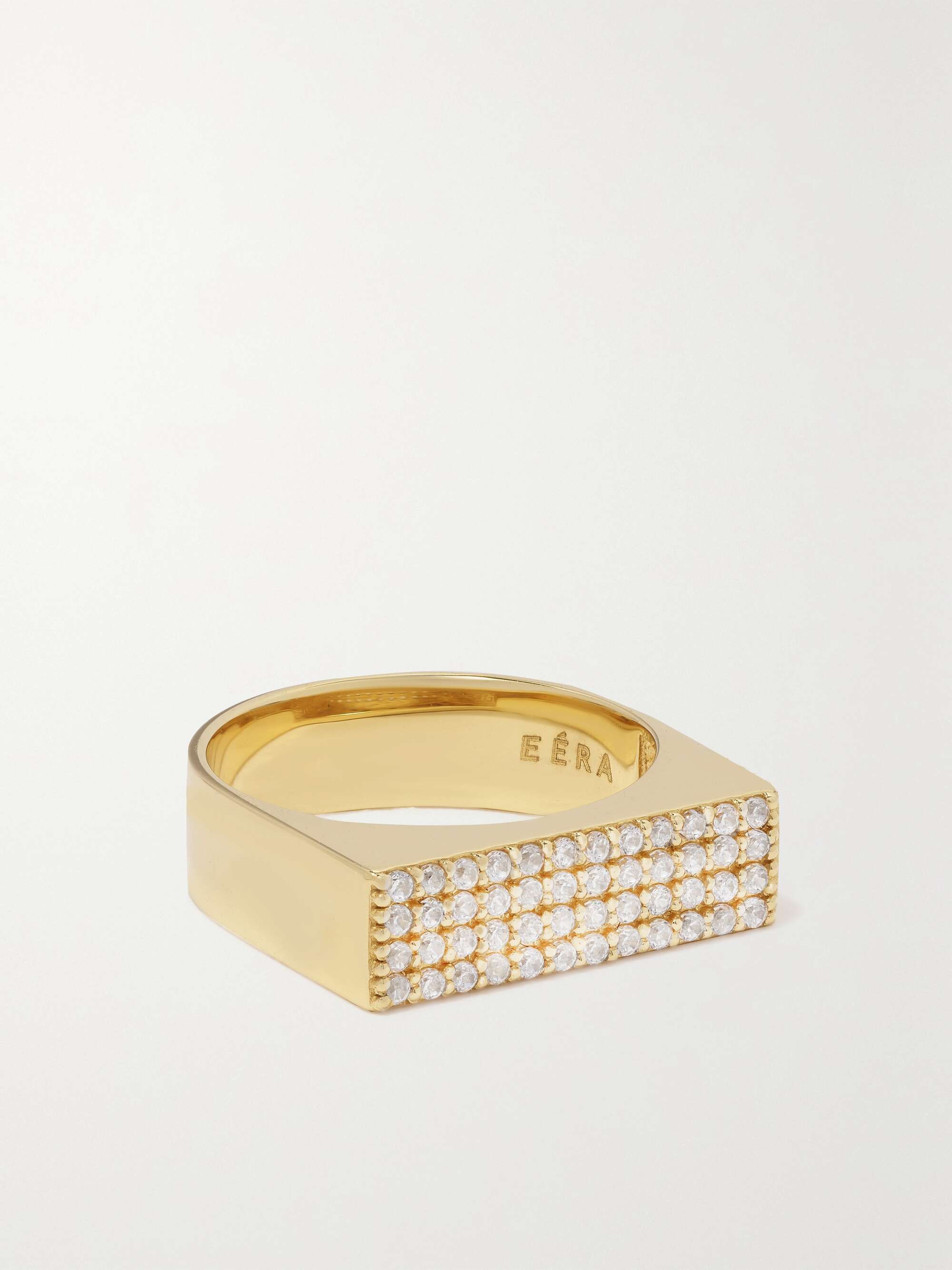 Flat top gold discount ring