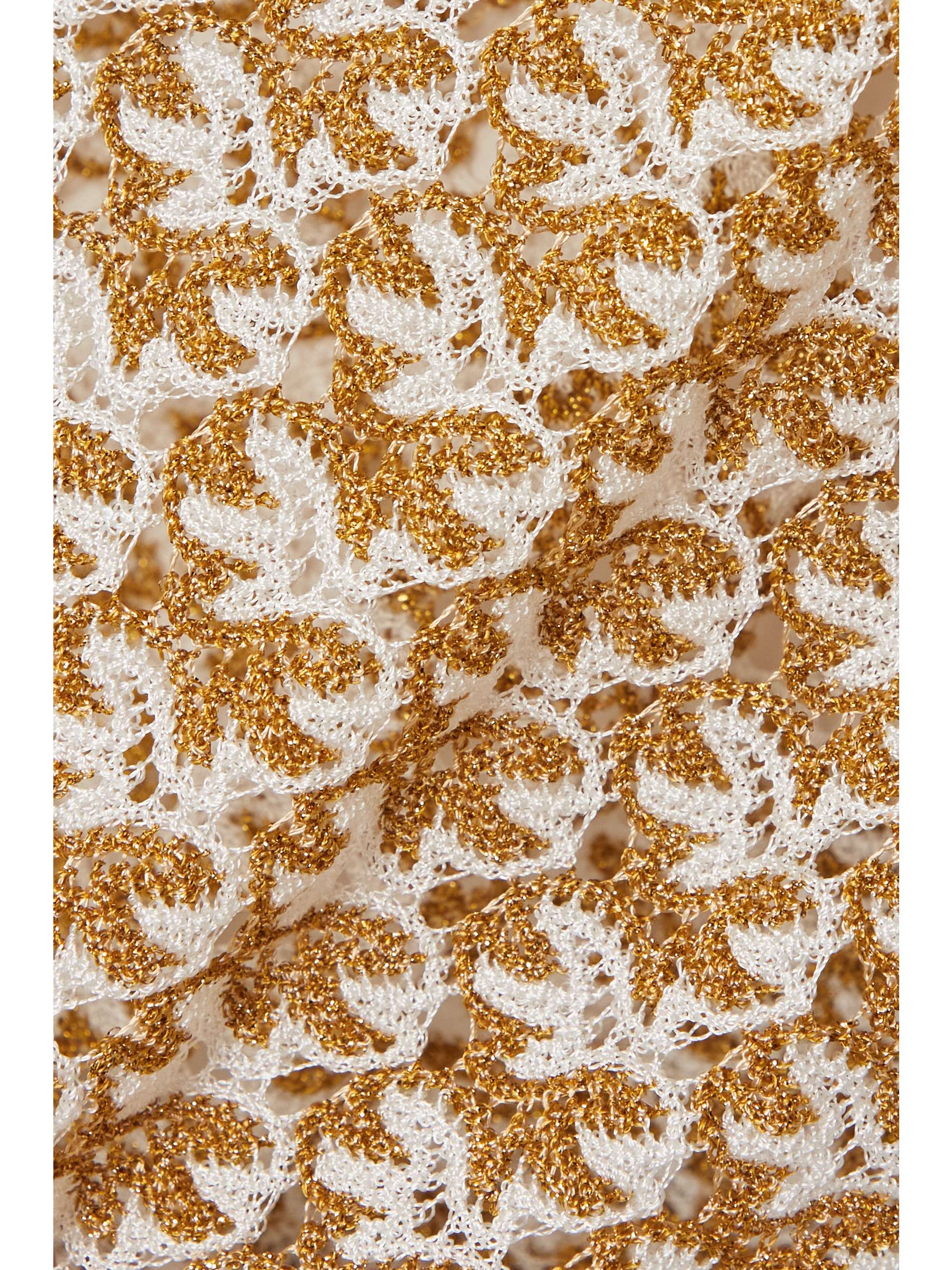 MISSONI Mare wrap-effect metallic crochet-knit mini skirt