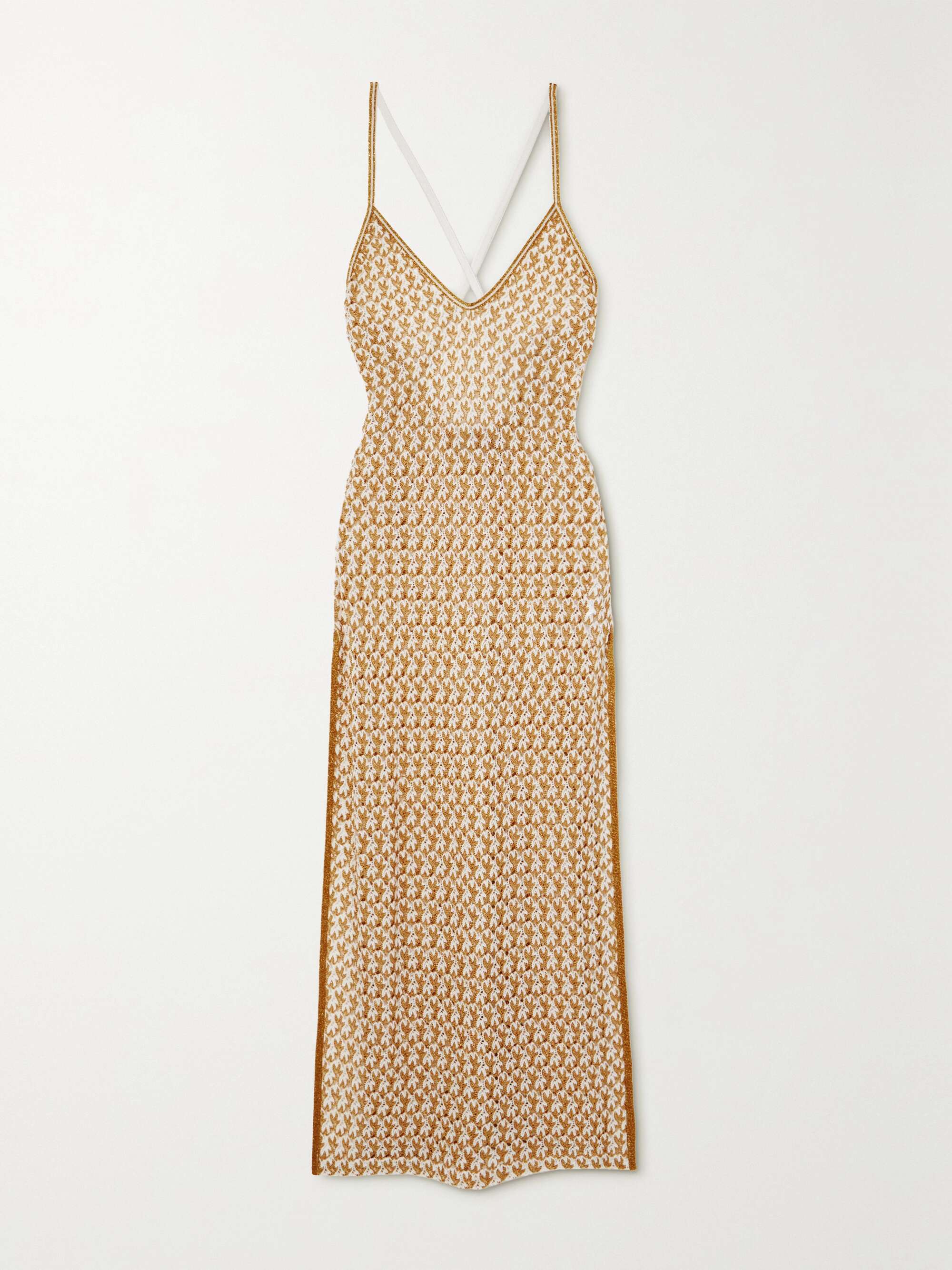 Gold Mare open-back metallic crochet 