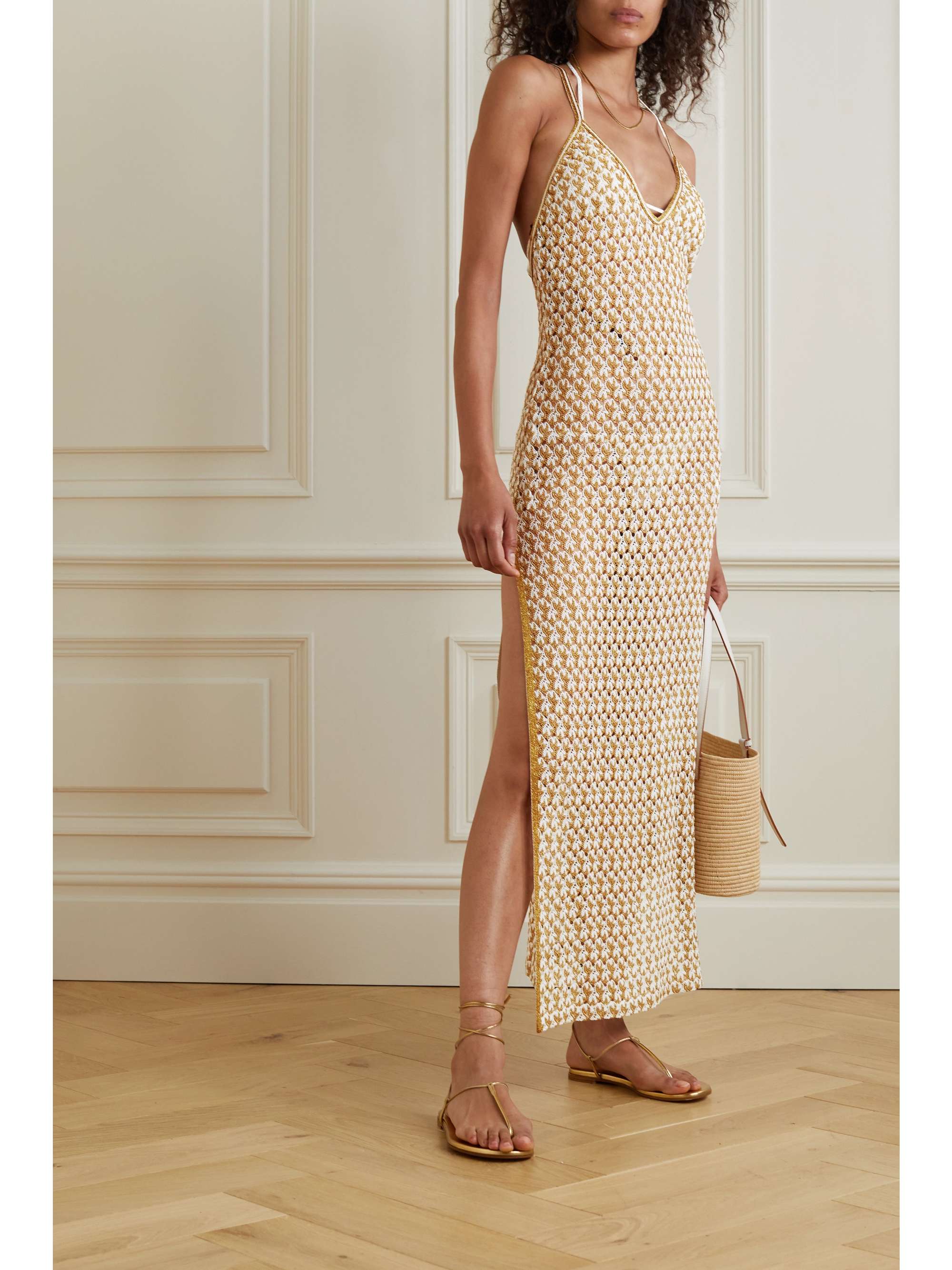 MISSONI Mare openback metallic crochetknit maxi dress NETAPORTER