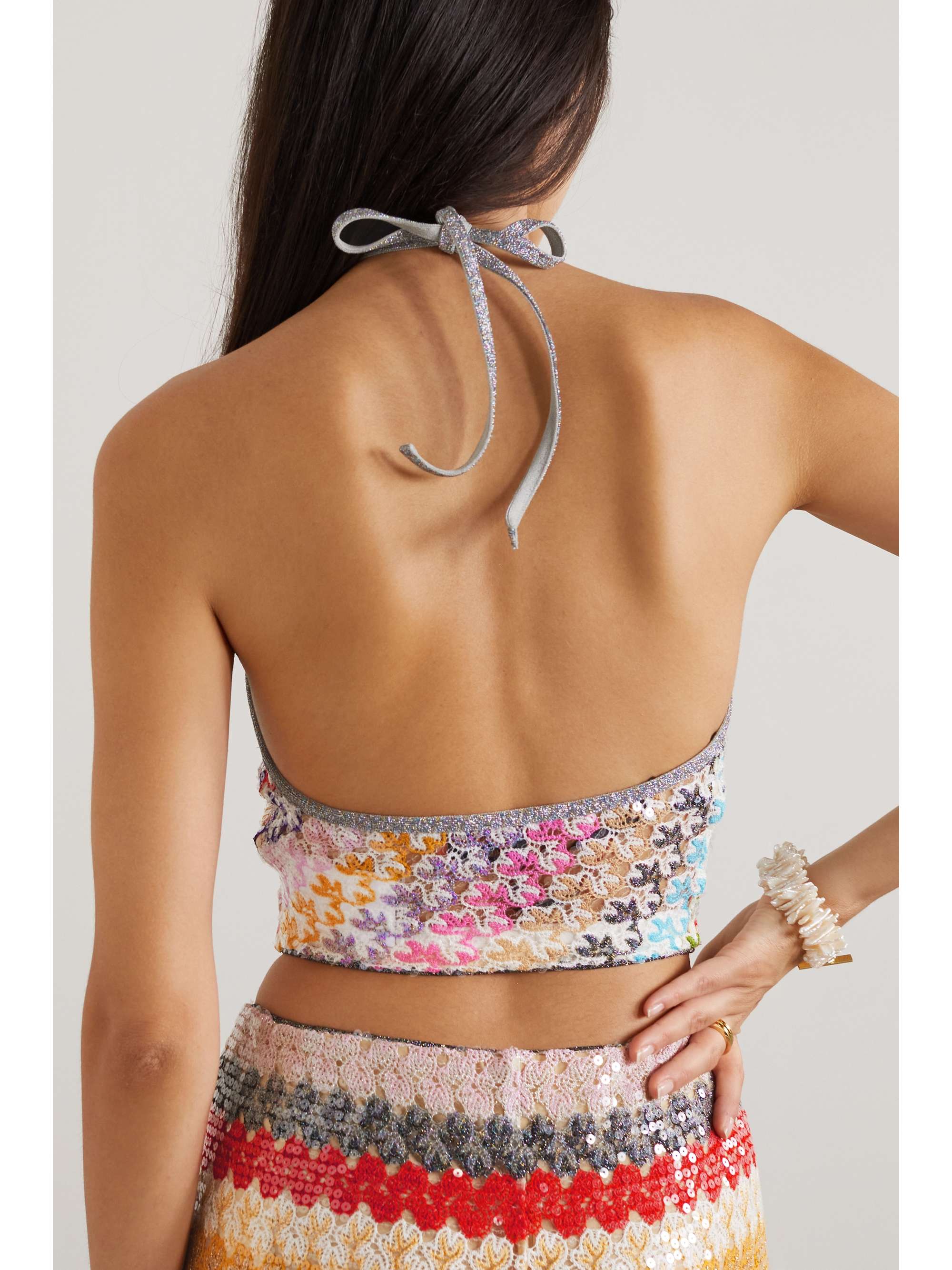 Metallic crochet top Clearance