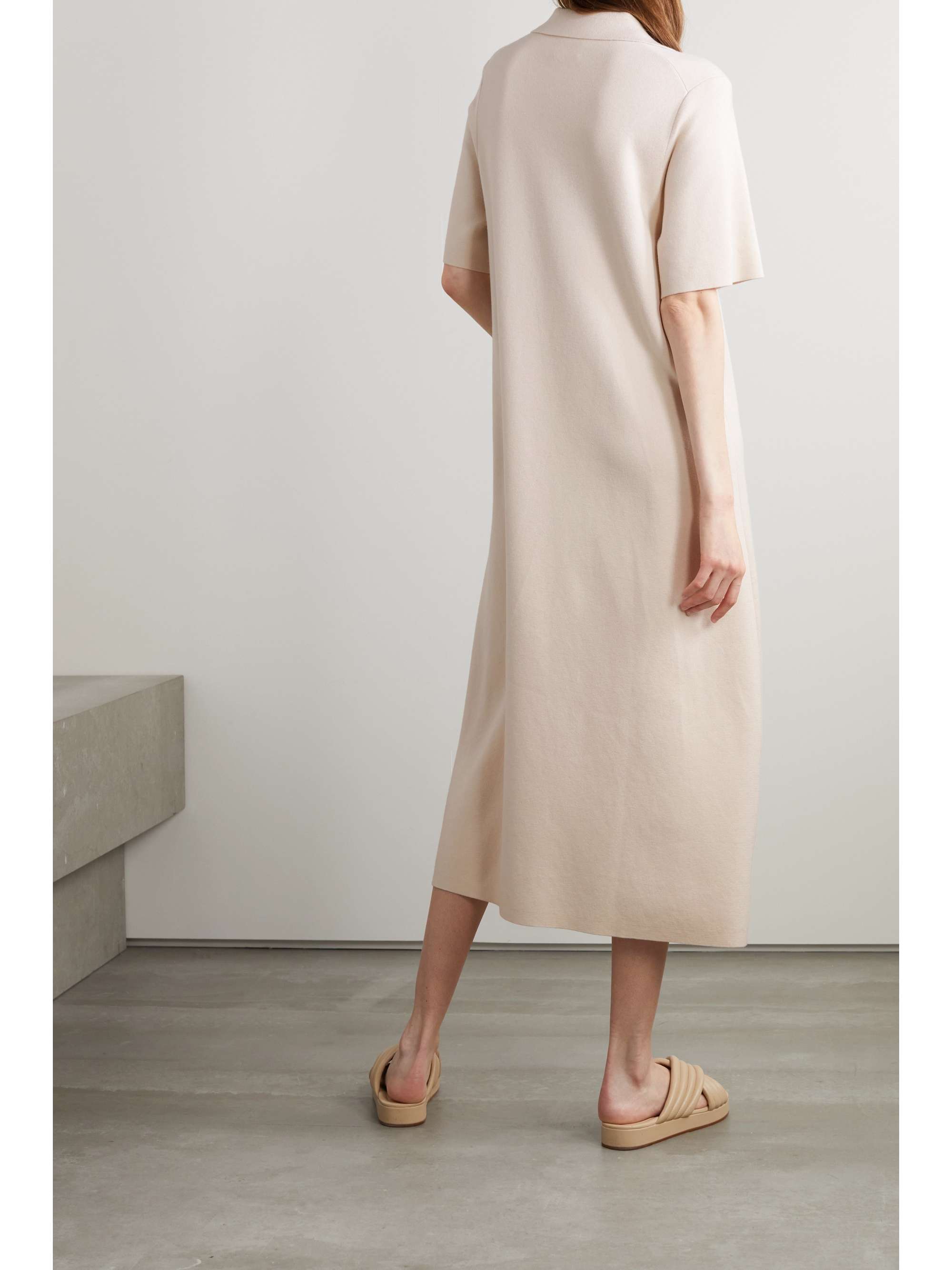 ALLUDE Cotton and cashmere-blend midi dress