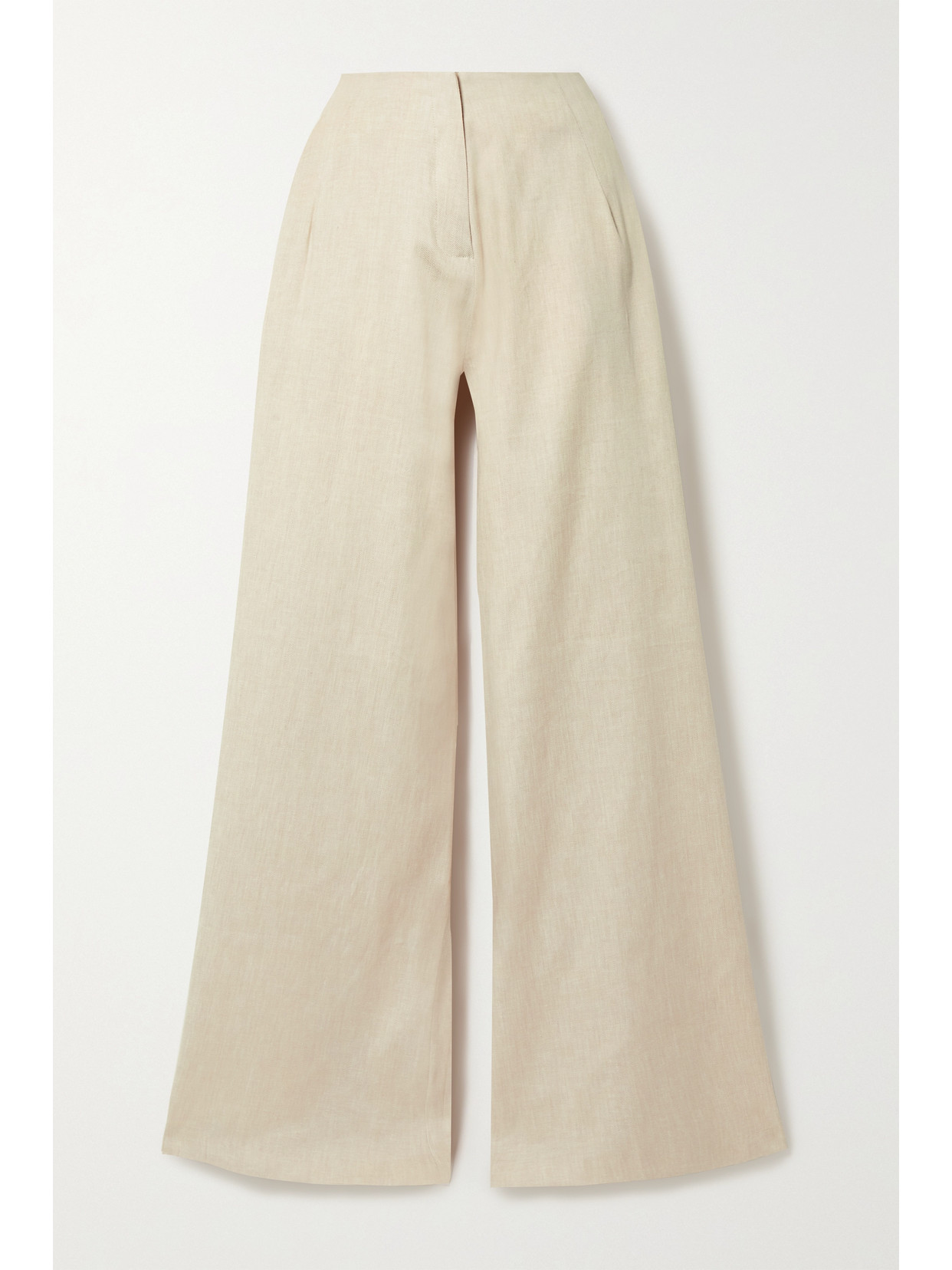 AAIZÉL + Net Sustain Pleated Stretch Linen And Cotton-blend Twill Wide-leg Pants