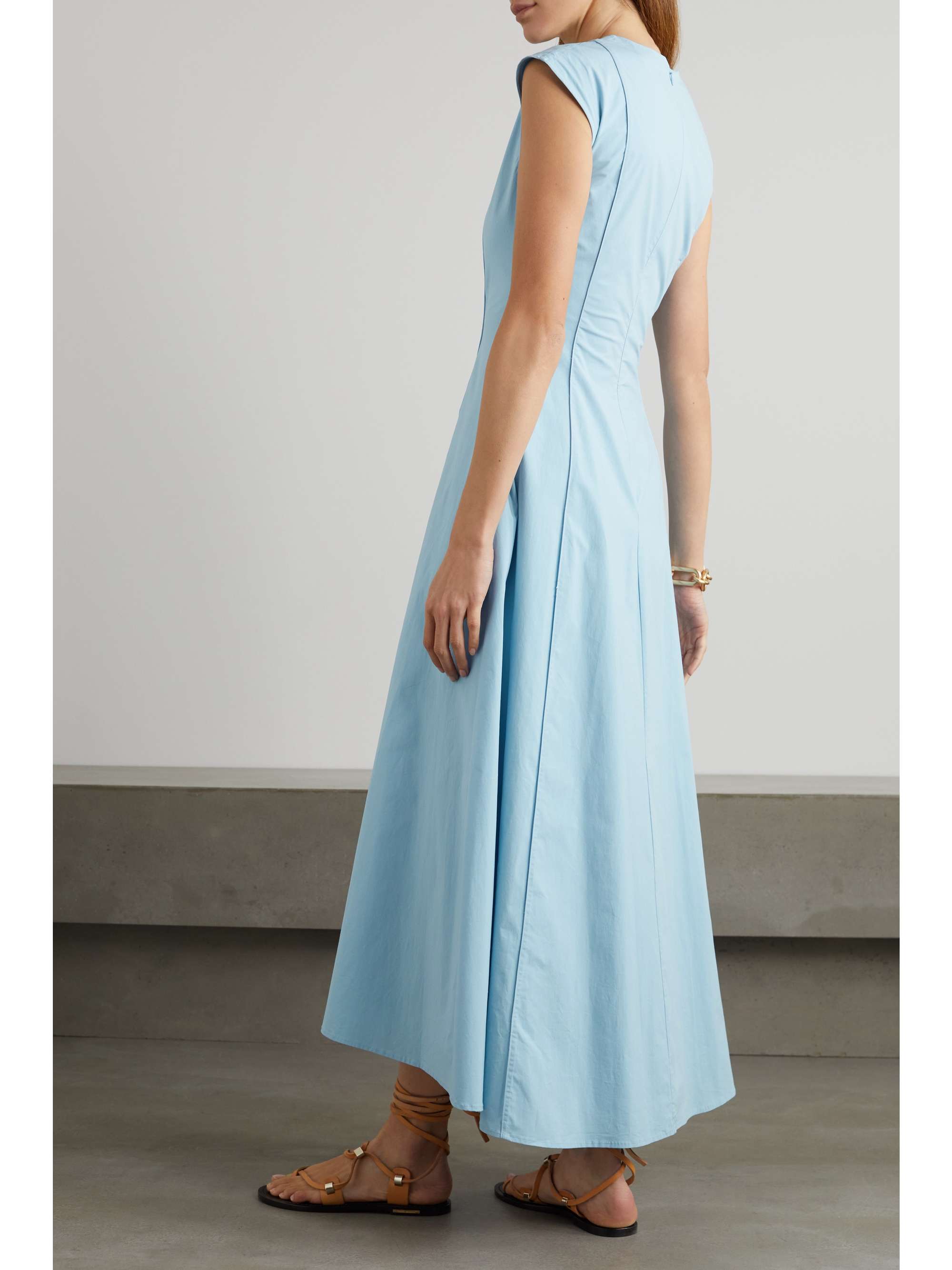 ANNA QUAN Eloise paneled stretch-cotton poplin midi dress