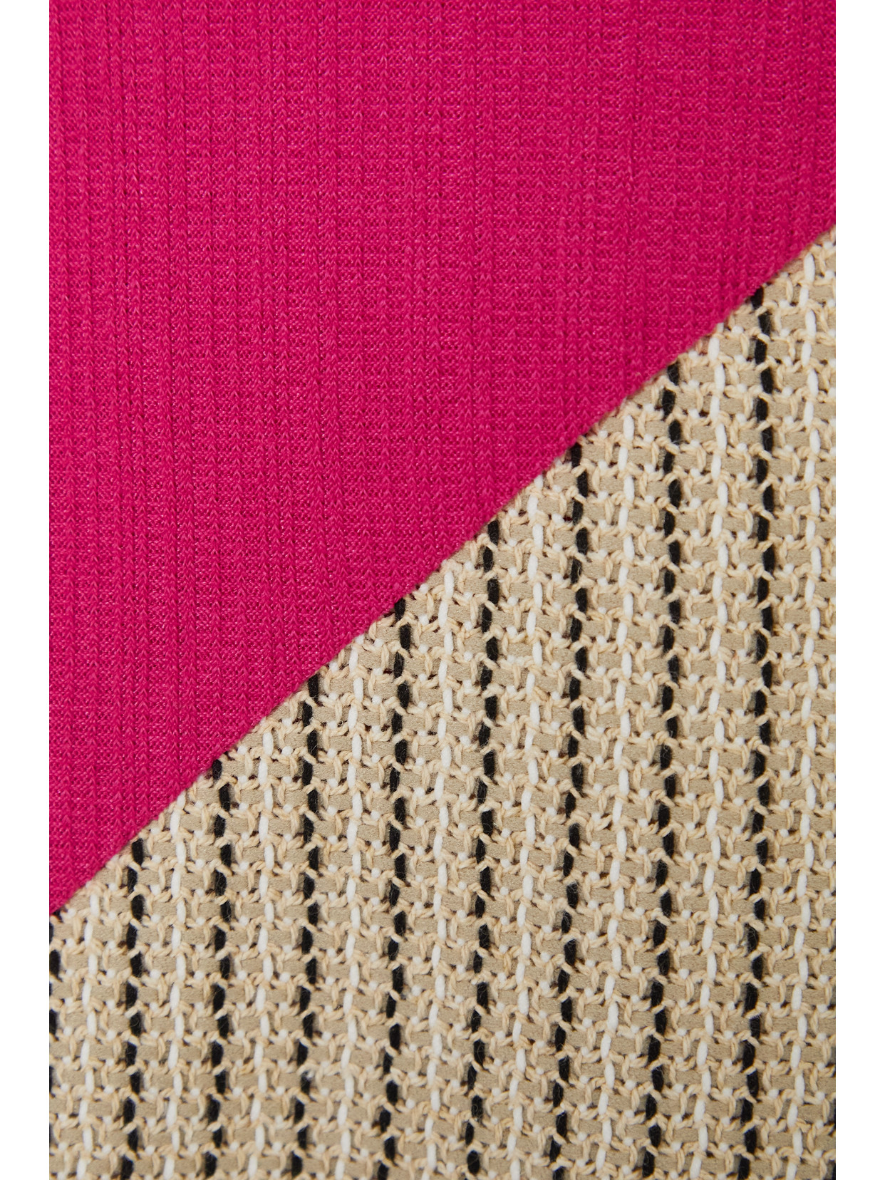 Aaizél Strapless Paneled Ribbed And Crochet-knit Mini Dress In Pink