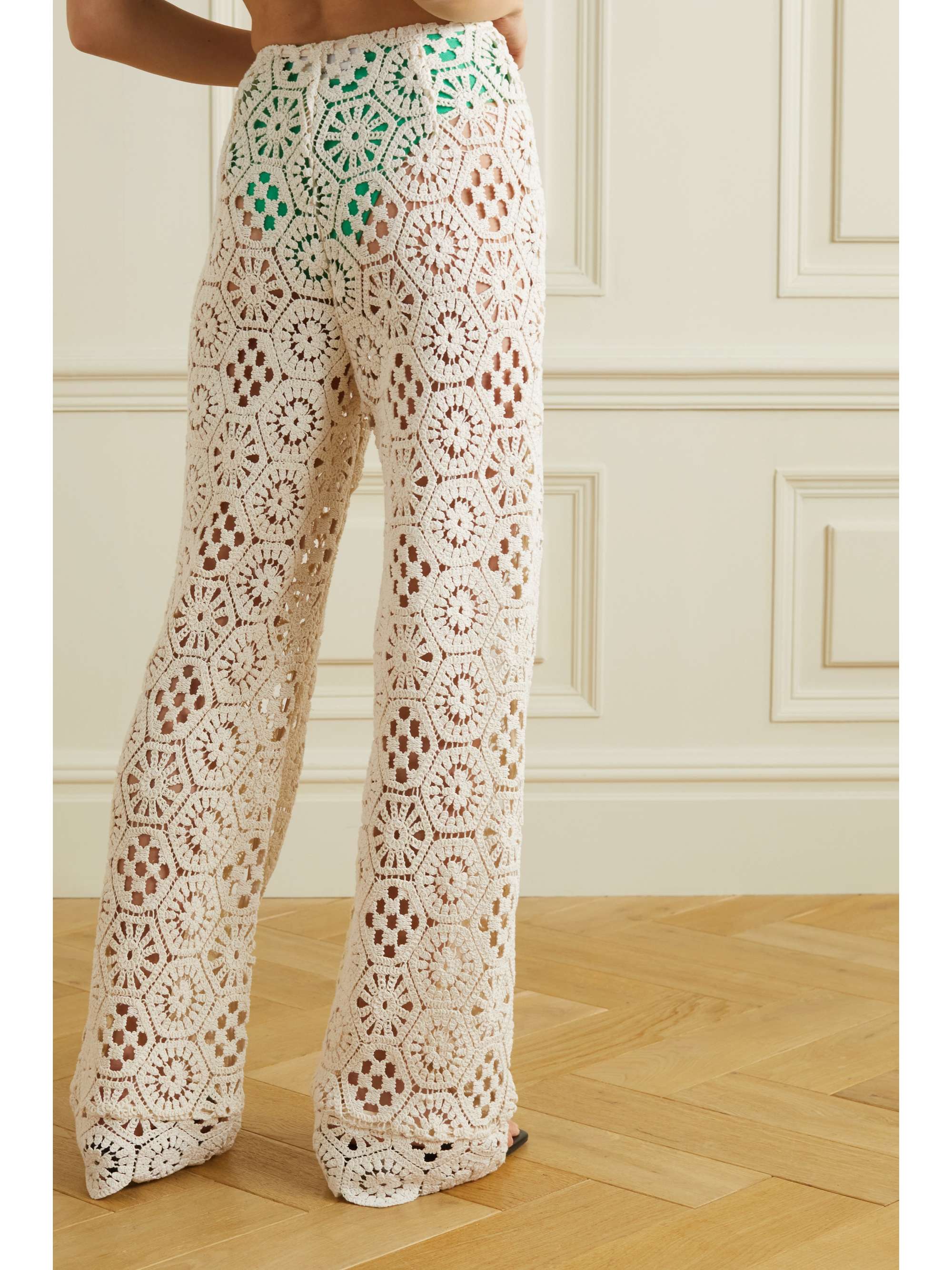 Cream Bebe crocheted cotton straight 